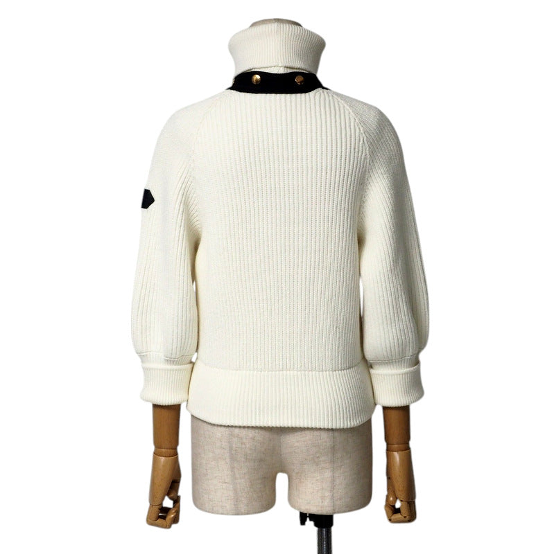 Louis Vuitton sweater knit Bicolor x buttons Black White Gold Apparel