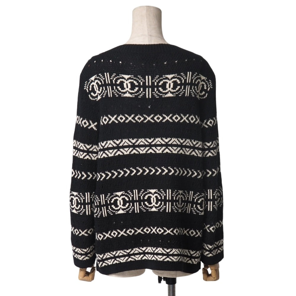 Chanel knit x type 36 Black White Handbag