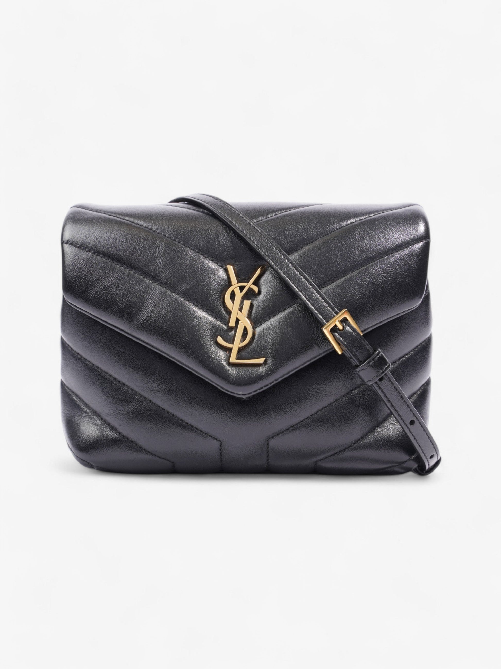 YSL Saint Laurent Lou Lou Crossbody Bag Leather Lambskin Black Lambskin Leather Toy