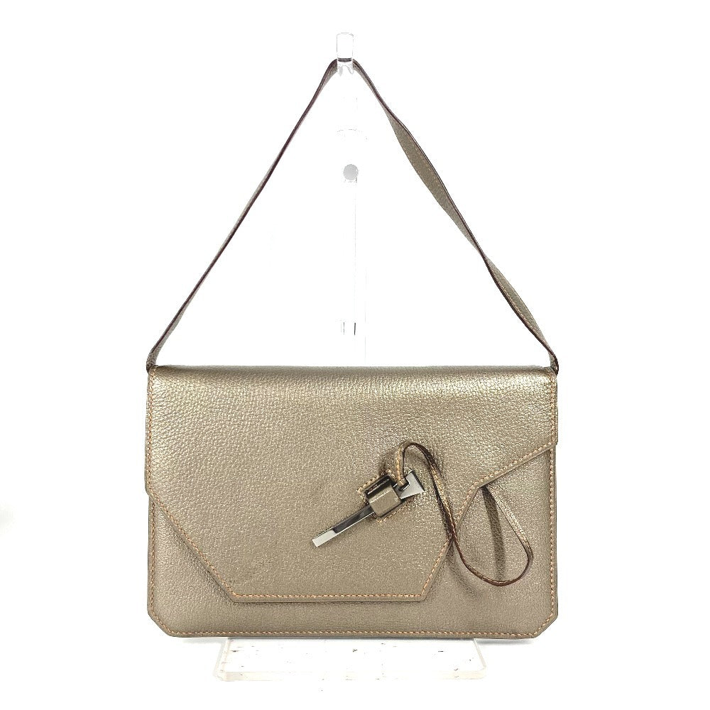 Hermes Shoulder Bag Shave Envelope Women Gold