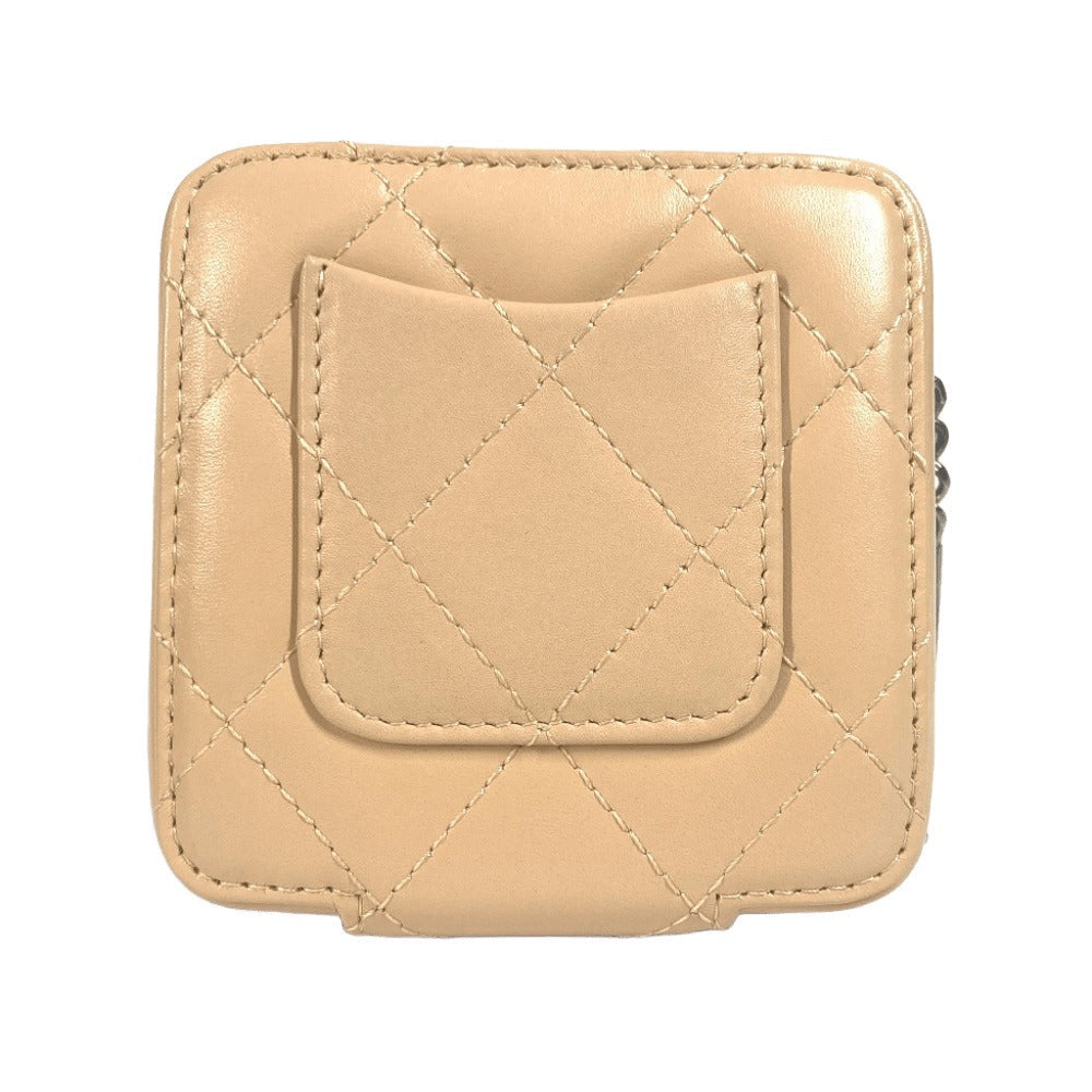 Chanel Cambon line CC COCO Mark Beige Leather Handbag Rb 9