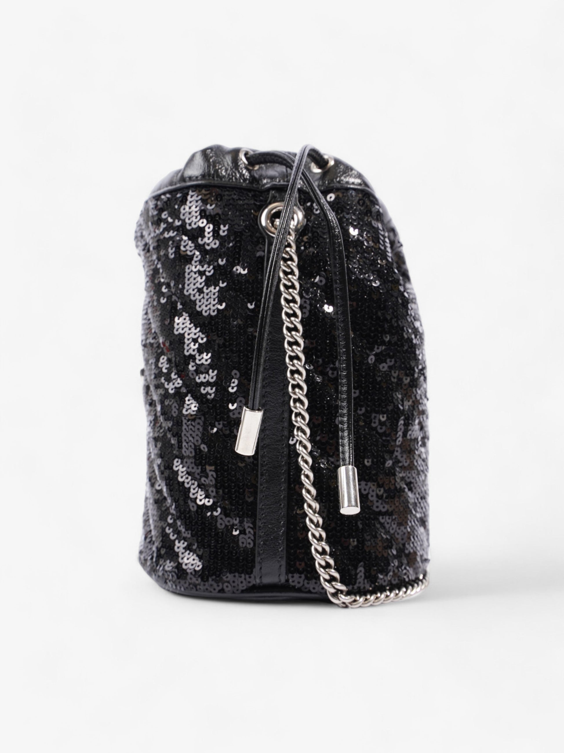 Gucci Marmont Bag Sequin Black Bucket Crossbody Bag