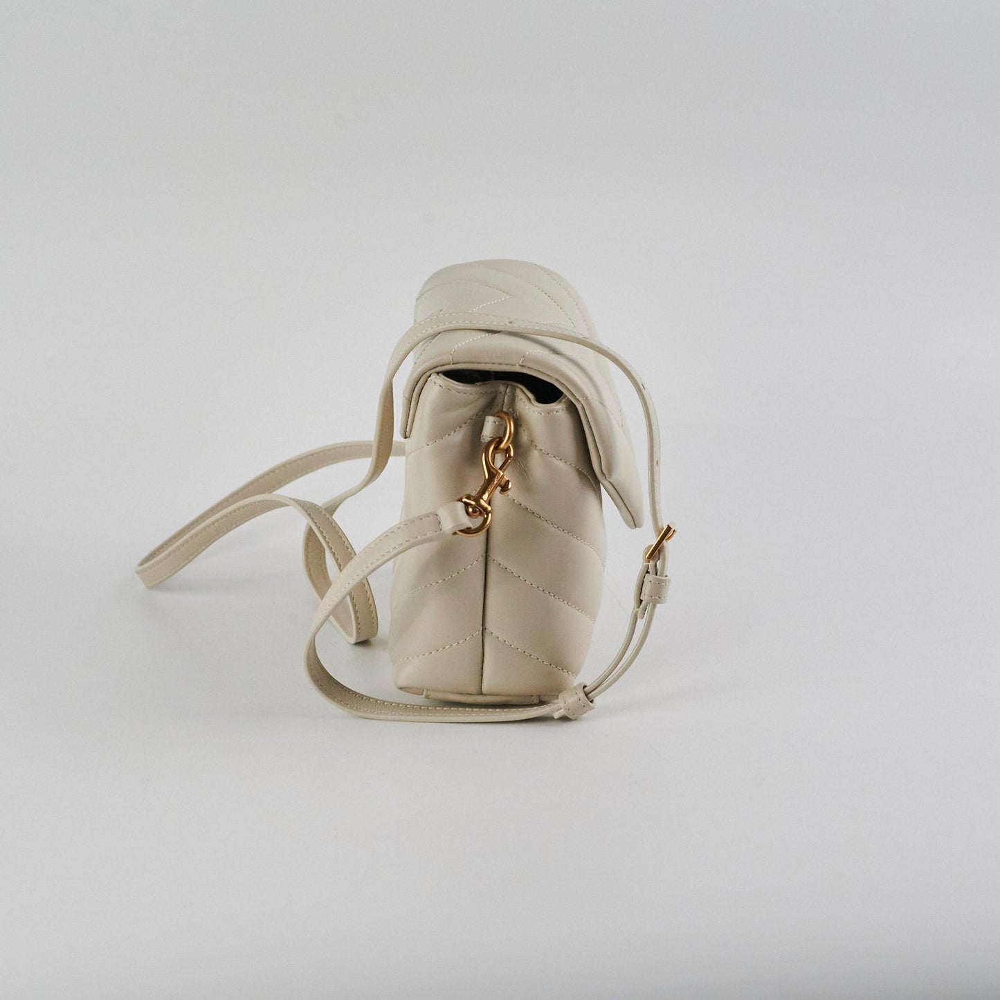 YSL Saint Laurent Lou Lou Crossbody Bag White Toy