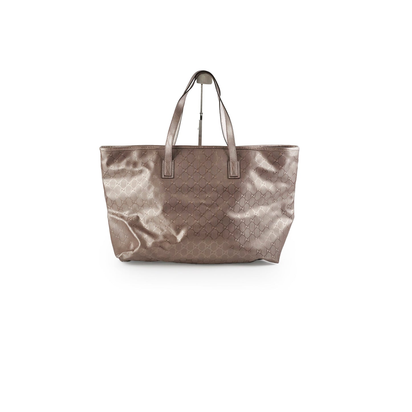 Gucci Grey Tote Monogram Silver Tote Bag