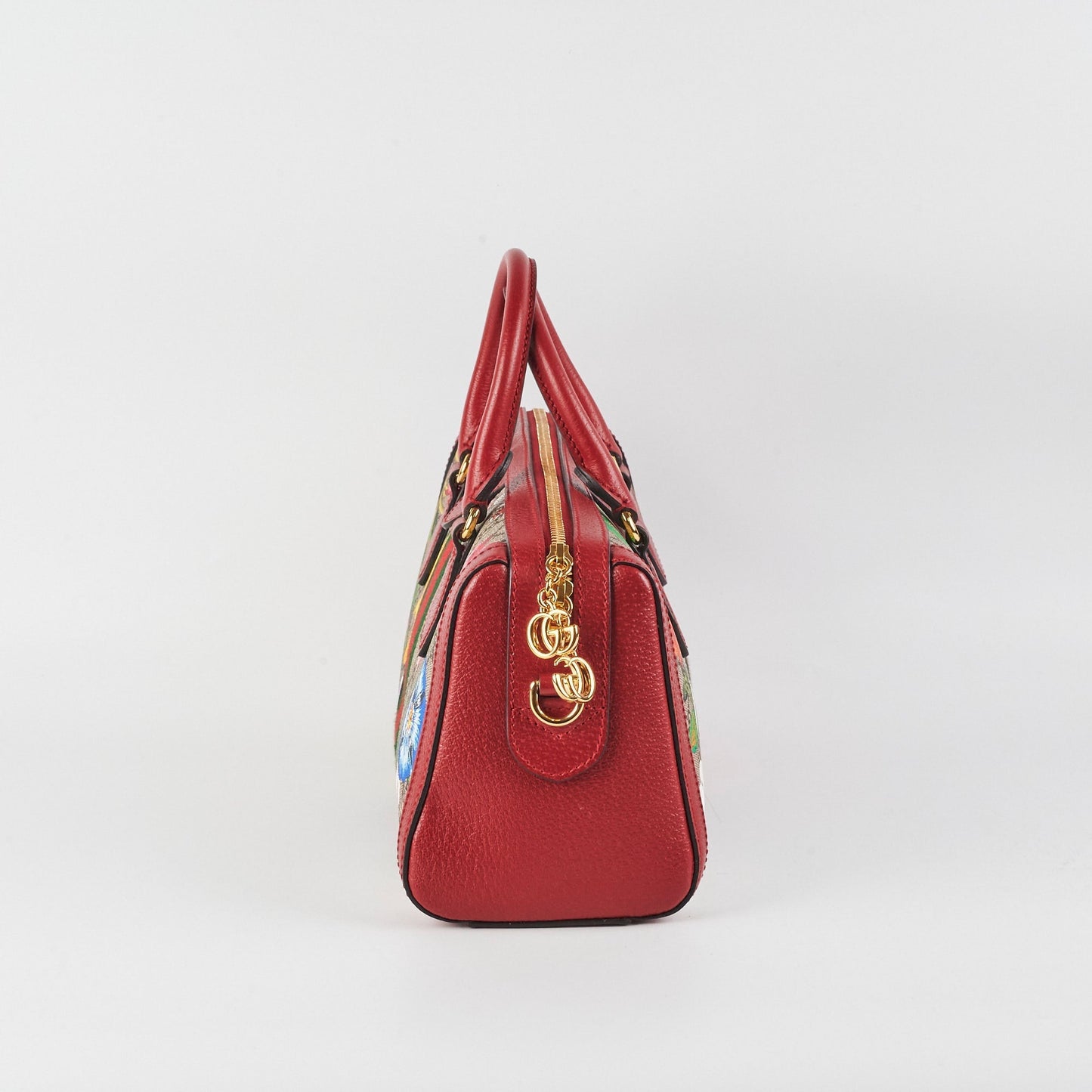 Gucci Supreme Flora Ophidia Boston Bag Beige Red Shoulder Bag