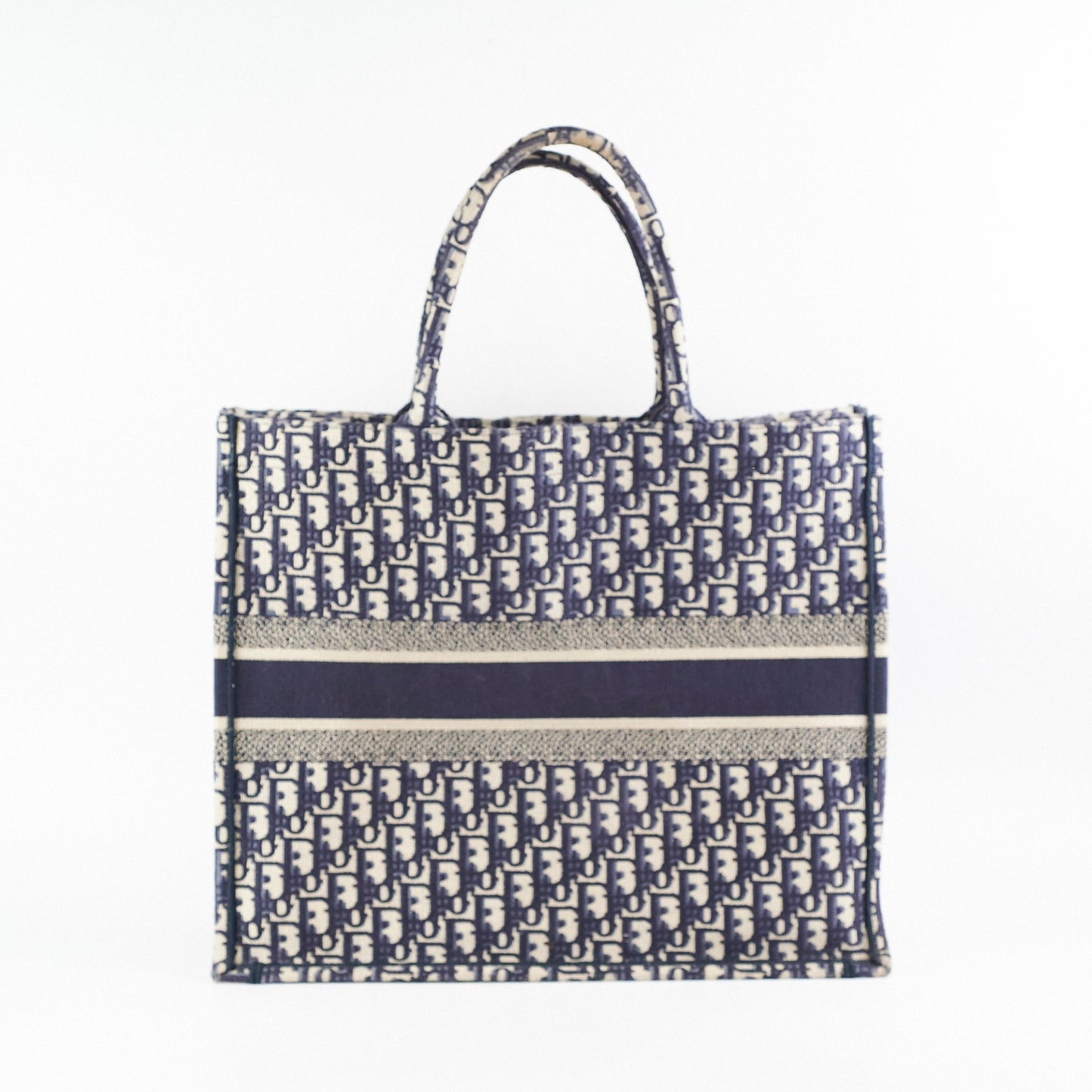 Dior Christian Book Tote Navy Large Tote Bag