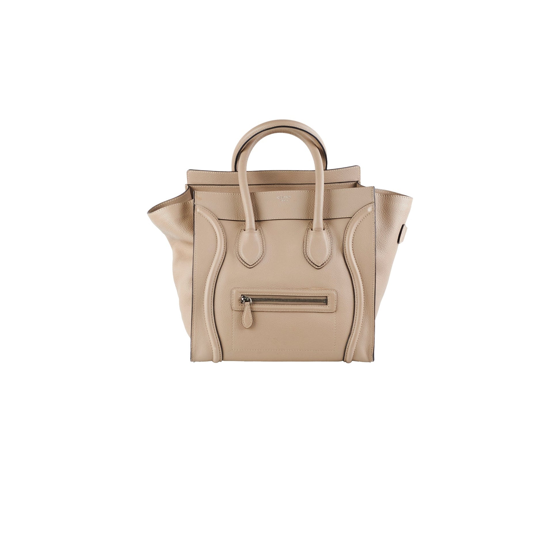 Luxury Micro Luggage Tote Handbag Beige Tote Bag