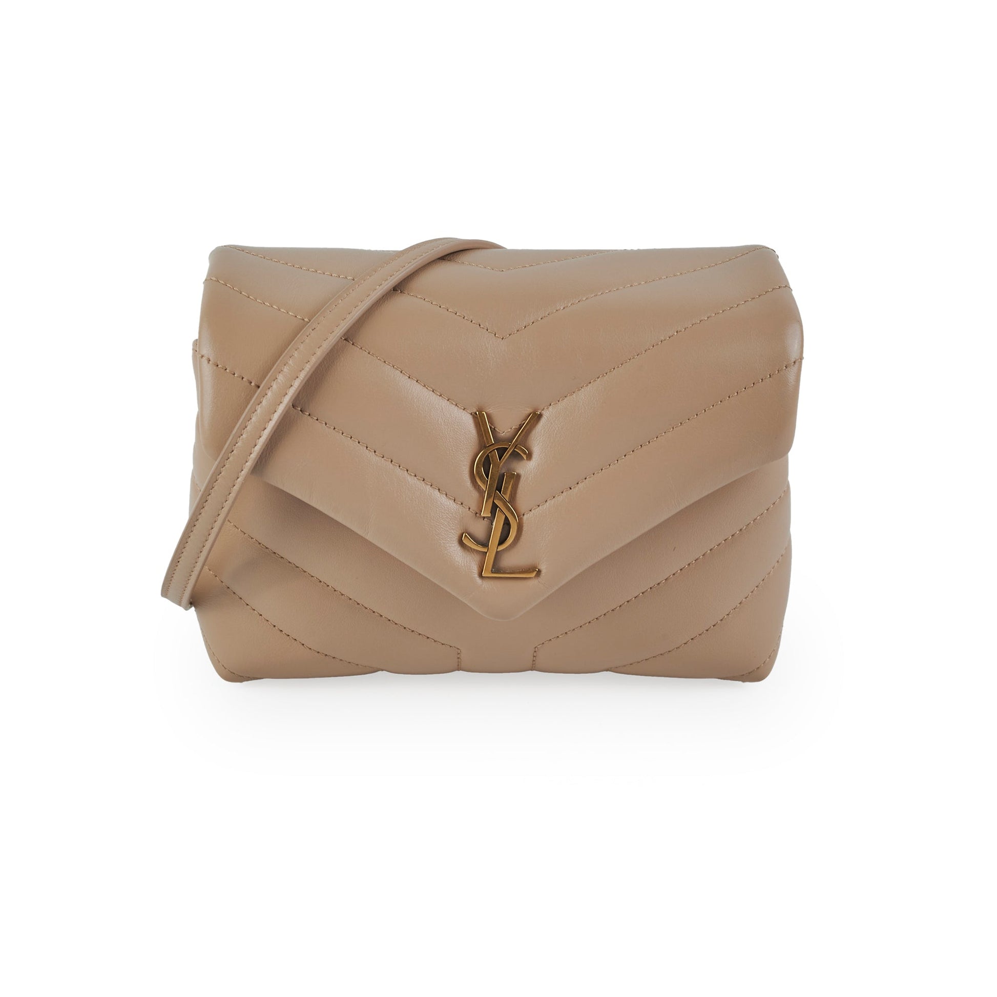 YSL Saint Laurent Lou Lou Crossbody Bag Beige Toy