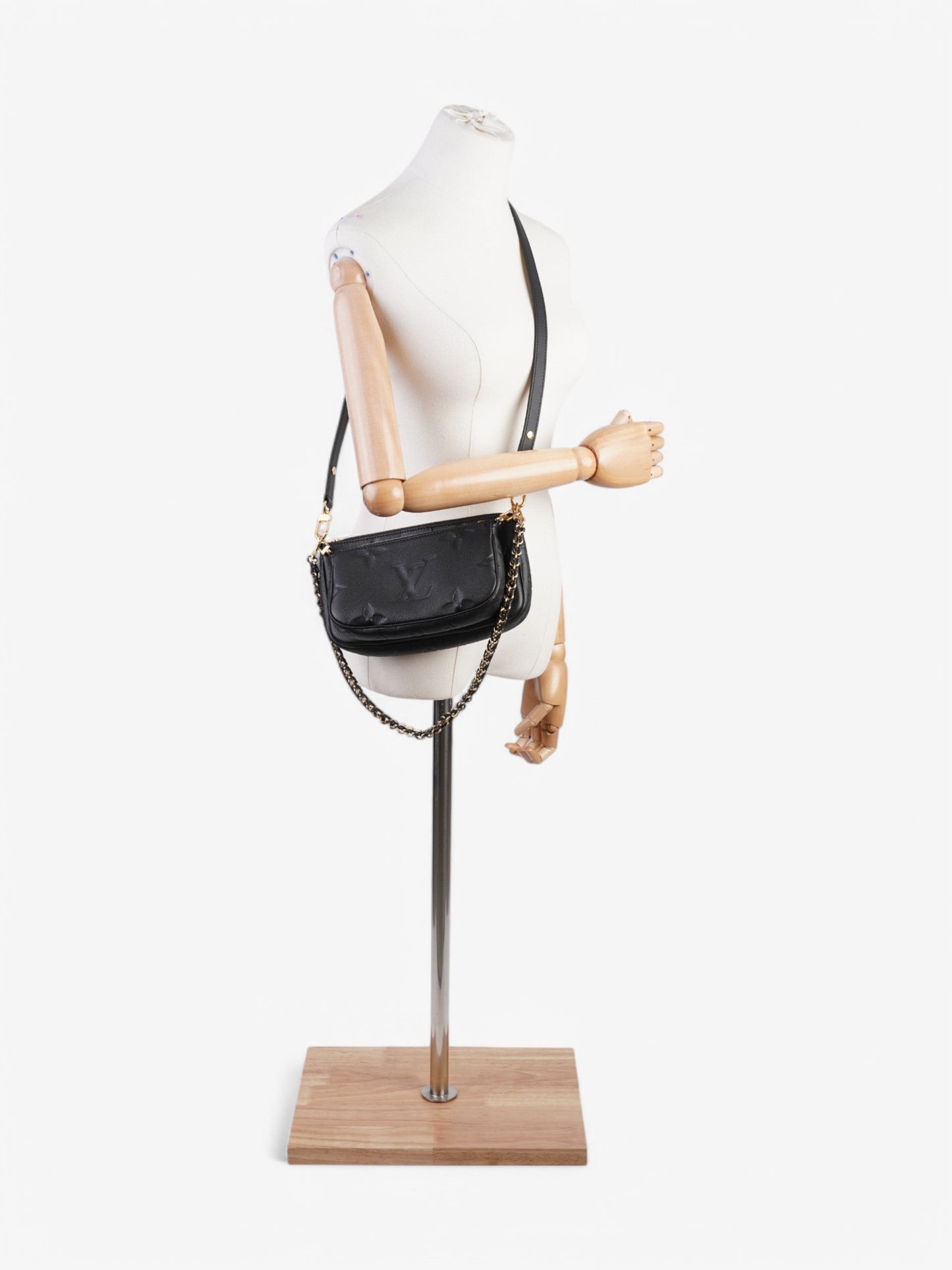 Louis Vuitton Multi Pochette Accessoires Monogram Empreinte Leather Black Clutch Bag