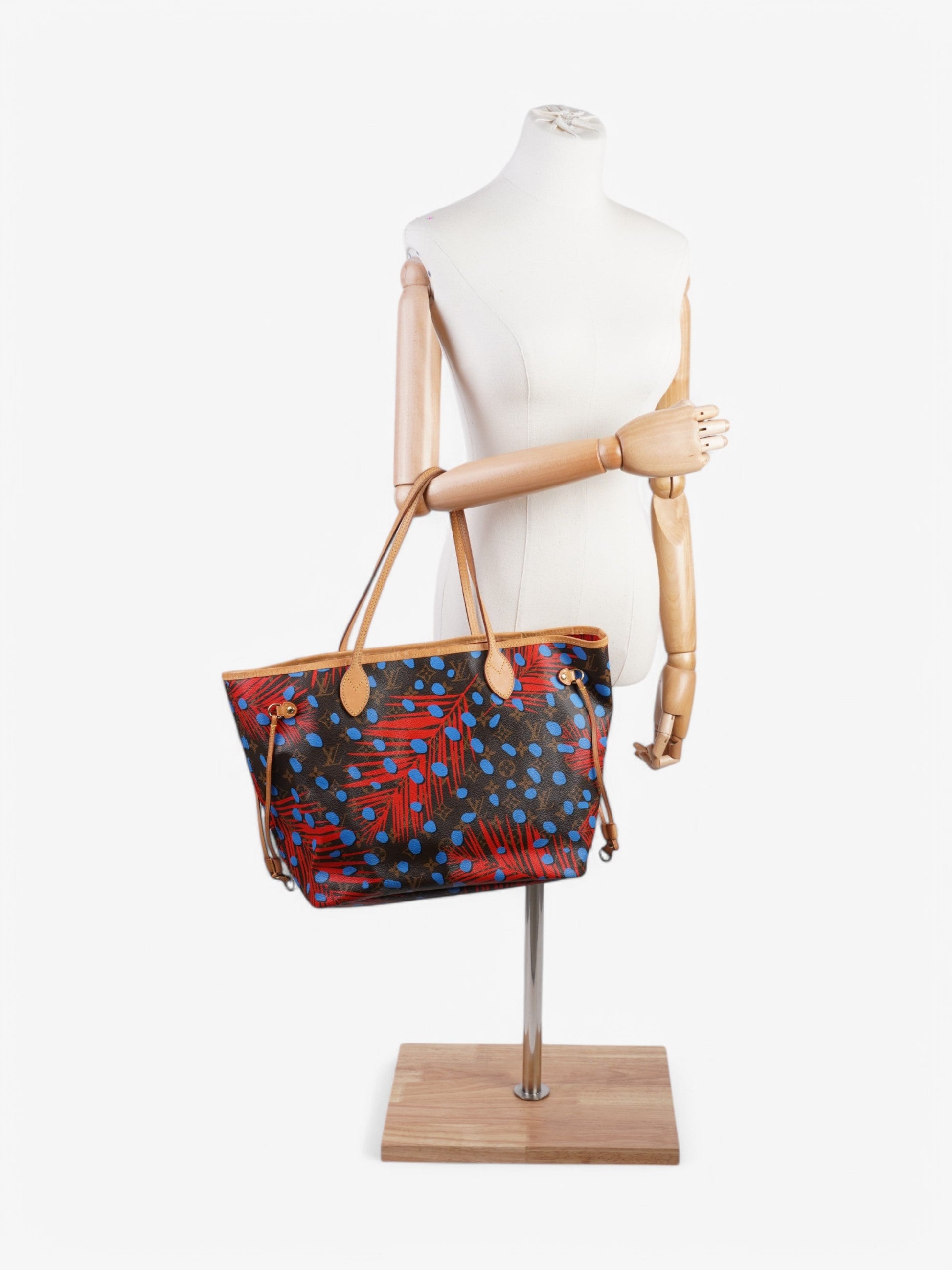 Louis Vuitton Neverfull Coated MM Monogram Canvas Coated Canvas Blue Apparel