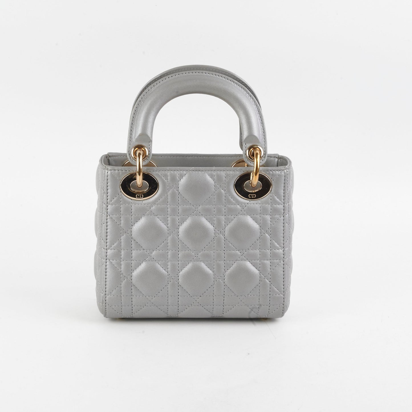 Dior Christian Lady Grey Crossbody Bag Gray Mini