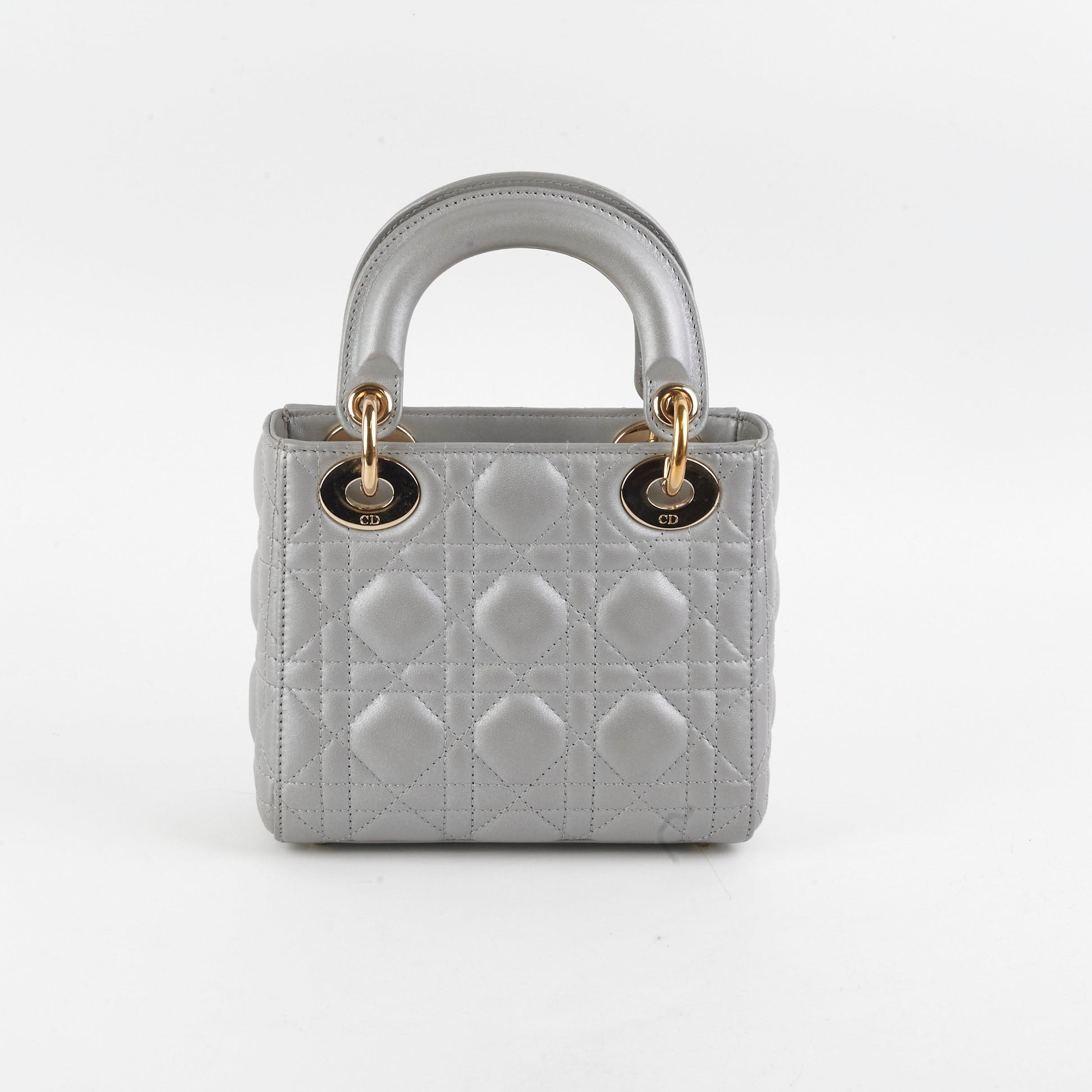 Dior Christian Lady Grey Crossbody Bag Gray Mini