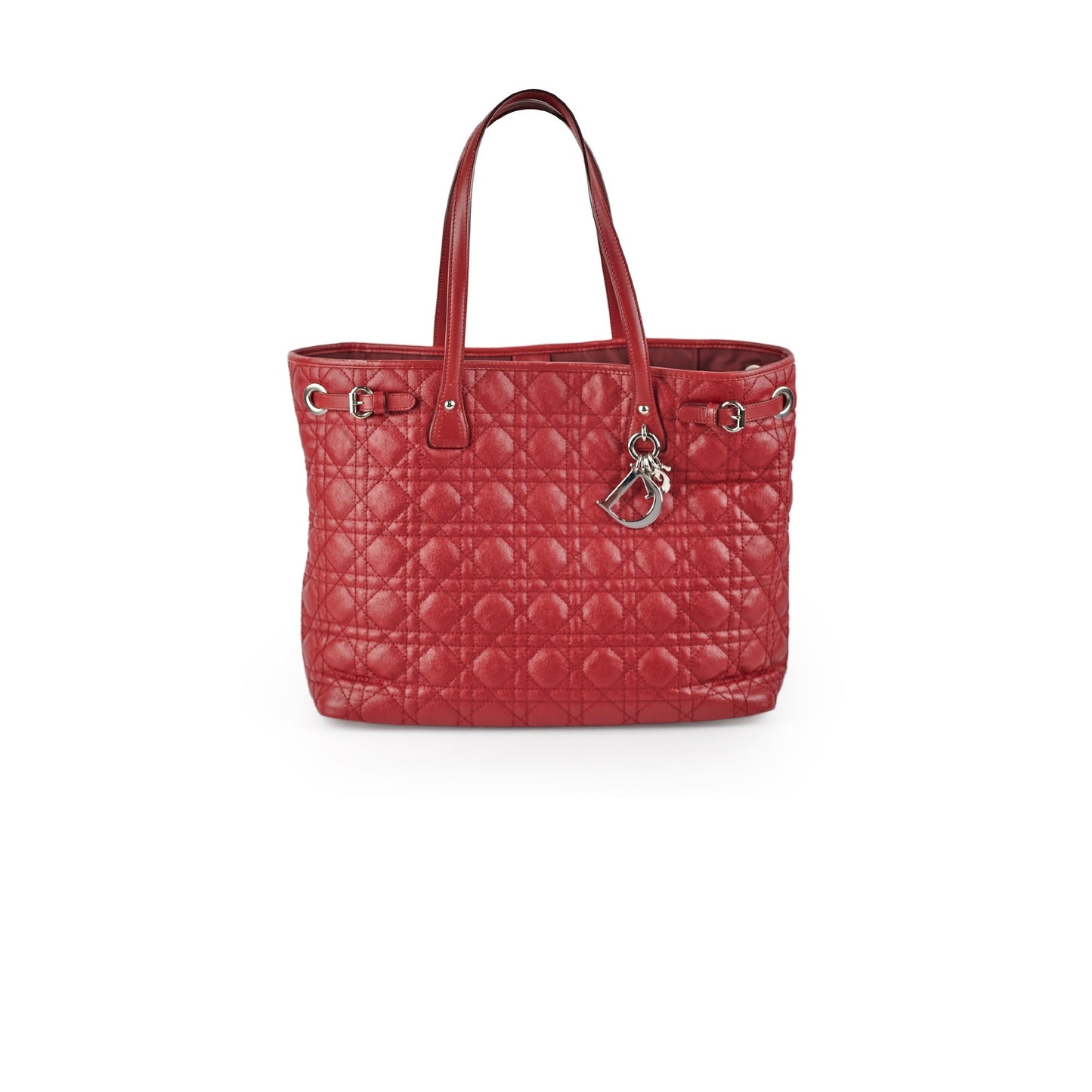 Dior Christian Panarea Cannage Tote Red Tote Bag