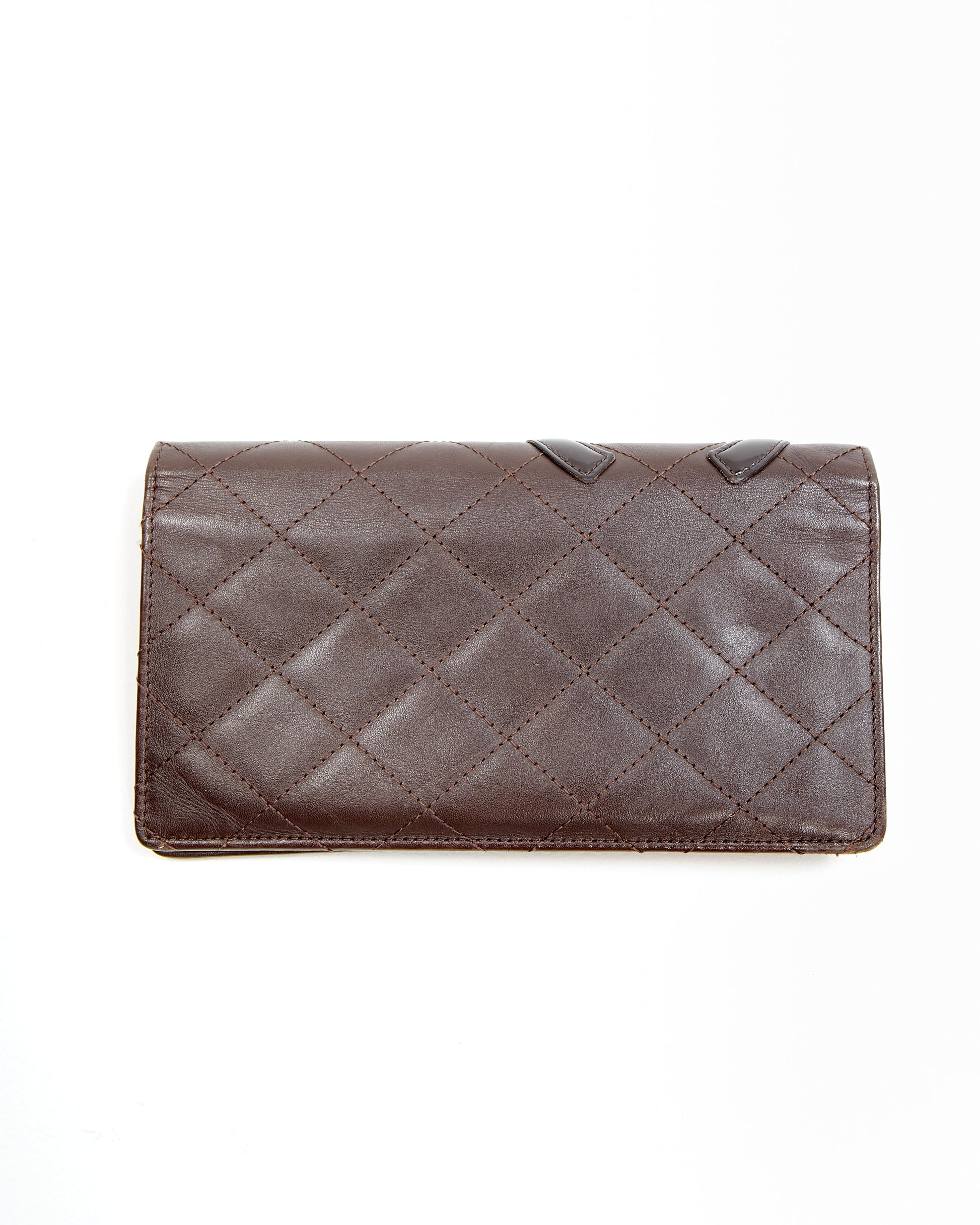 Chanel Brown Lambskin Quilted Cambon Flap Wallet