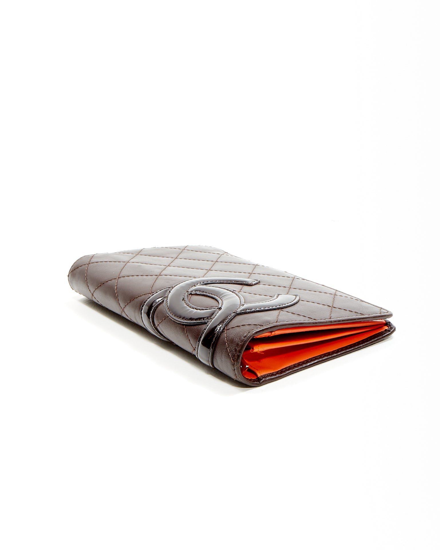 Chanel Brown Lambskin Quilted Cambon Flap Wallet