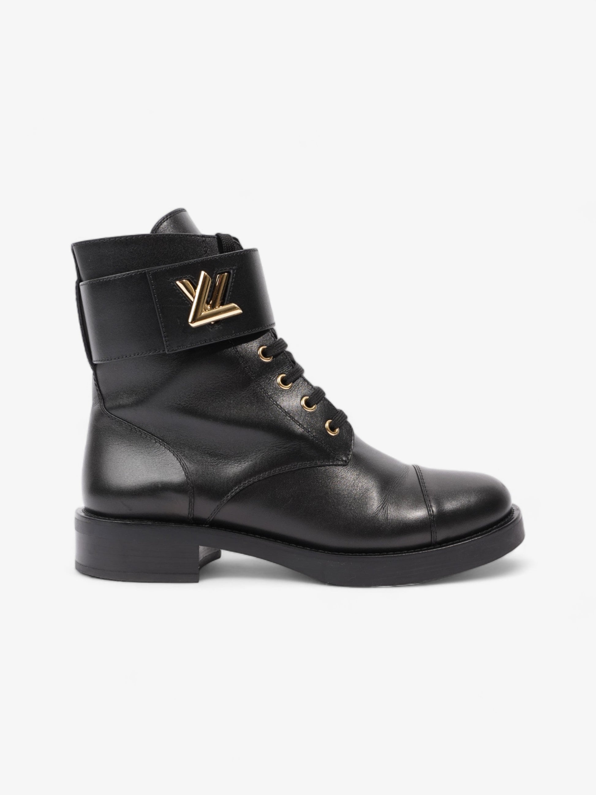 Louis Vuitton Wonderland Flat Rangers EU 39.5 UK Black Leather Shoes