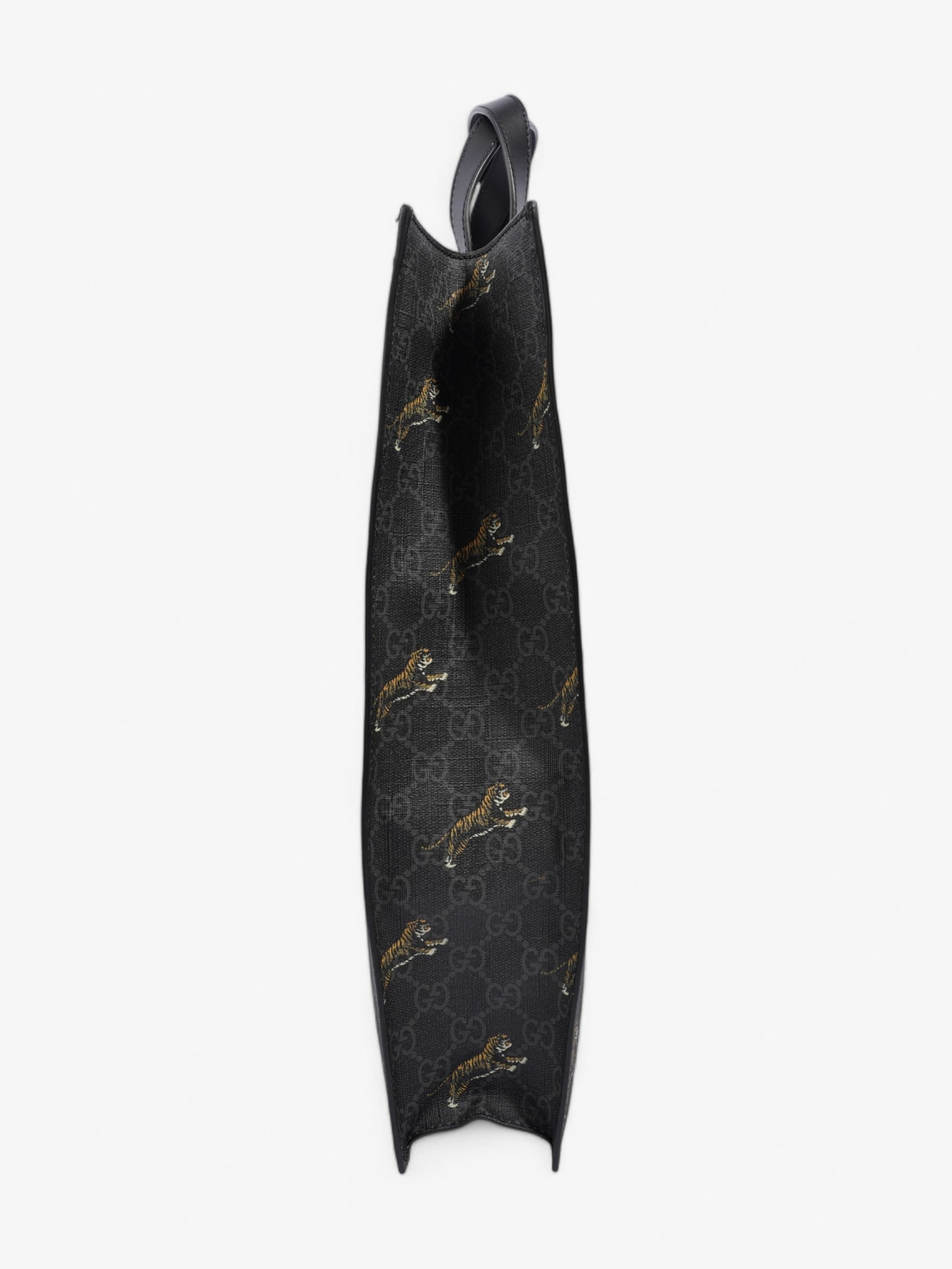 Gucci Bestiary Tote In Tiger Coated Canvas Black Tote Bag