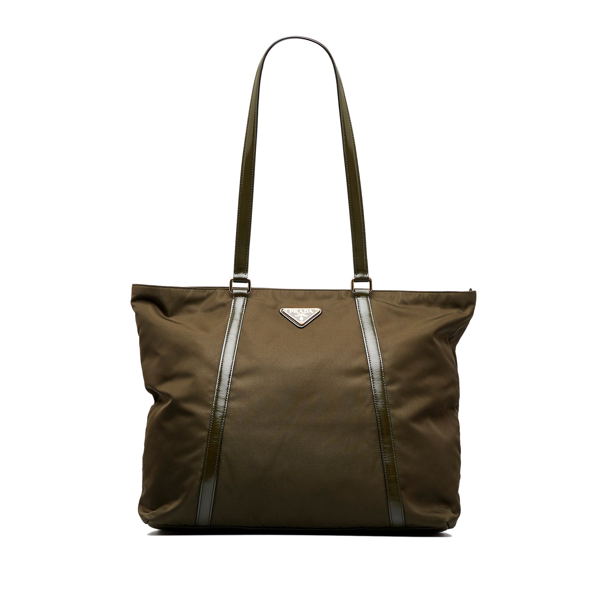 Prada Tessuto Luxury Handbag Canvas Nylon Green Travel Bag