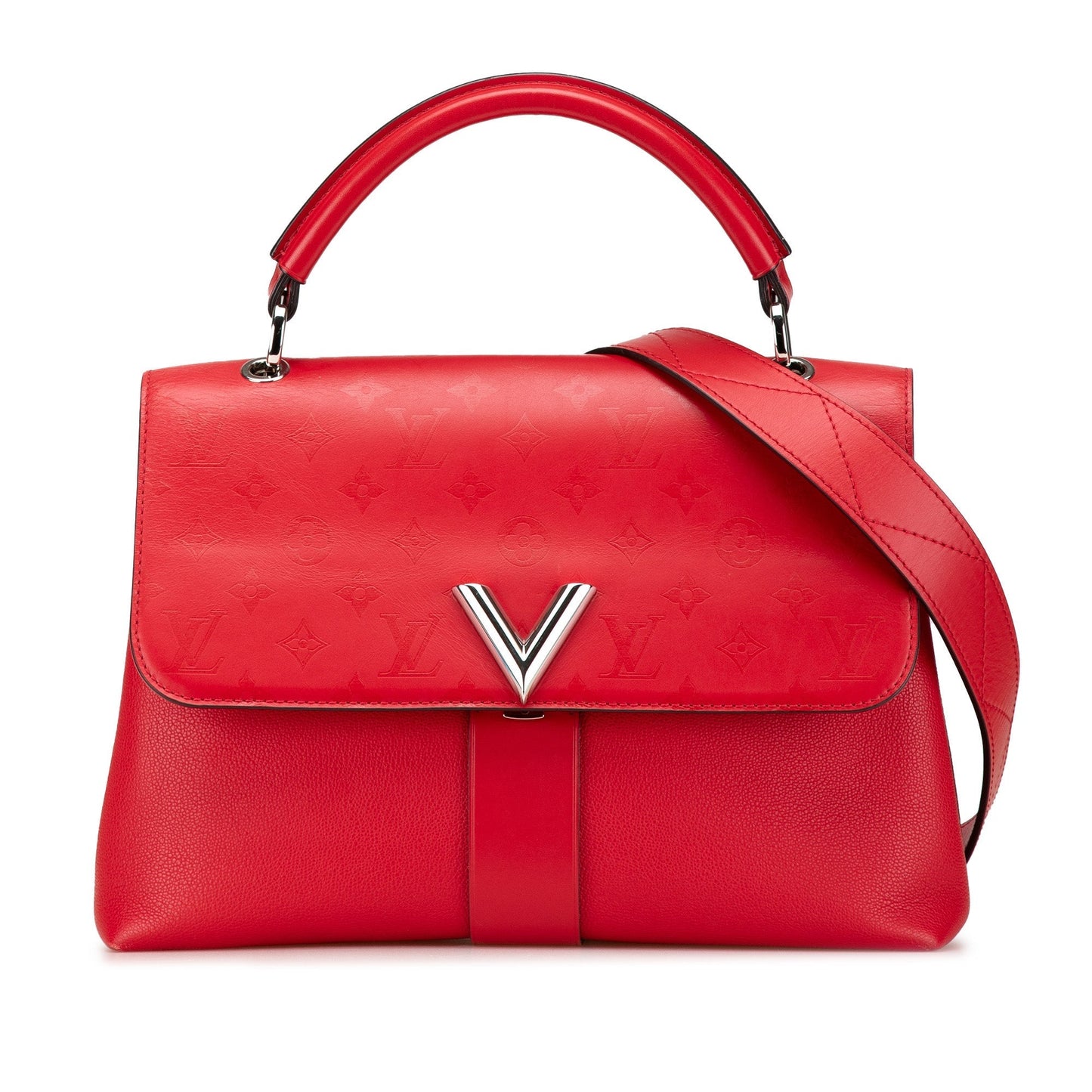 Red Louis Vuitton Monogram Very One Handle Satchel