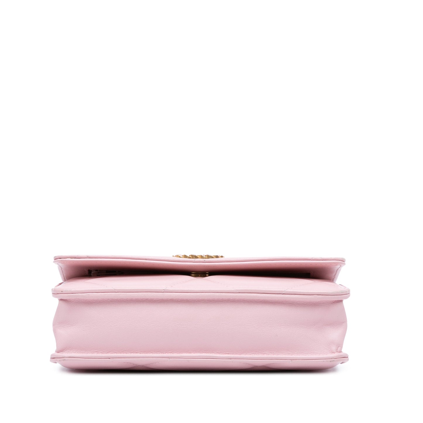 Pink Chanel Quilted Lambskin 19 Wallet on Chain Satchel