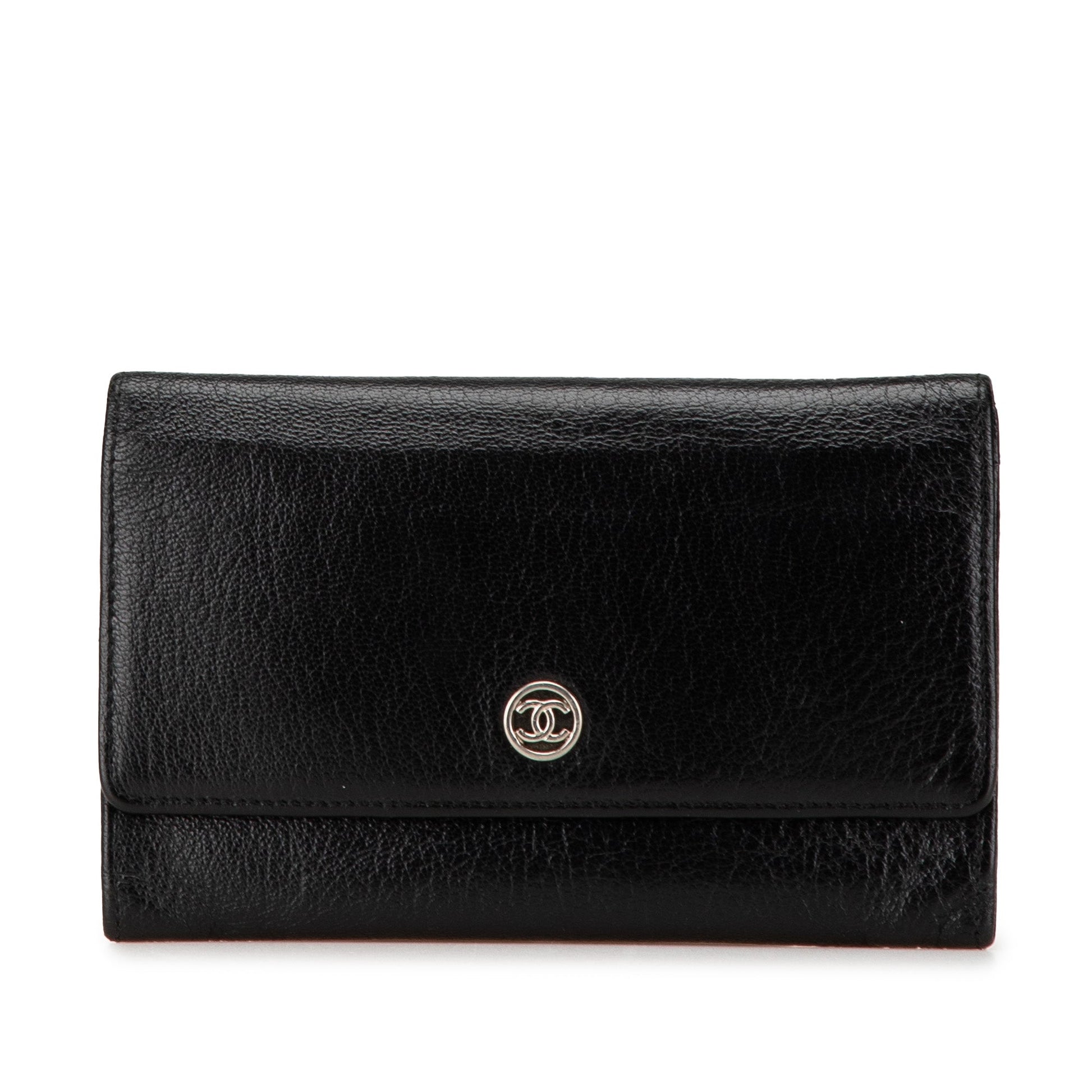 Black Chanel Calfskin CC Compact Wallet