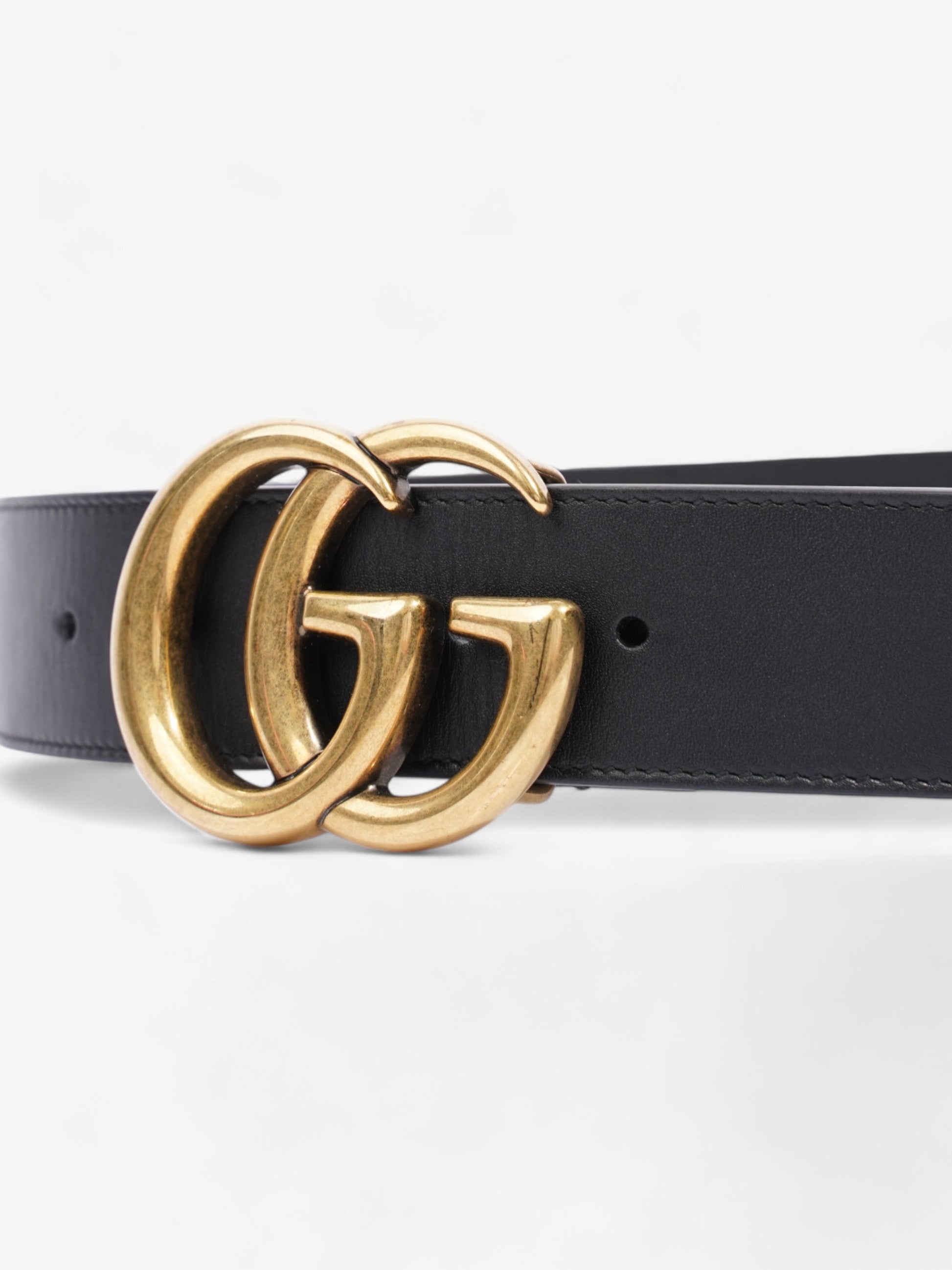 Gucci Marmont Re Edition Wide Belt Handbag Leather Black Accessory 80Cm 34