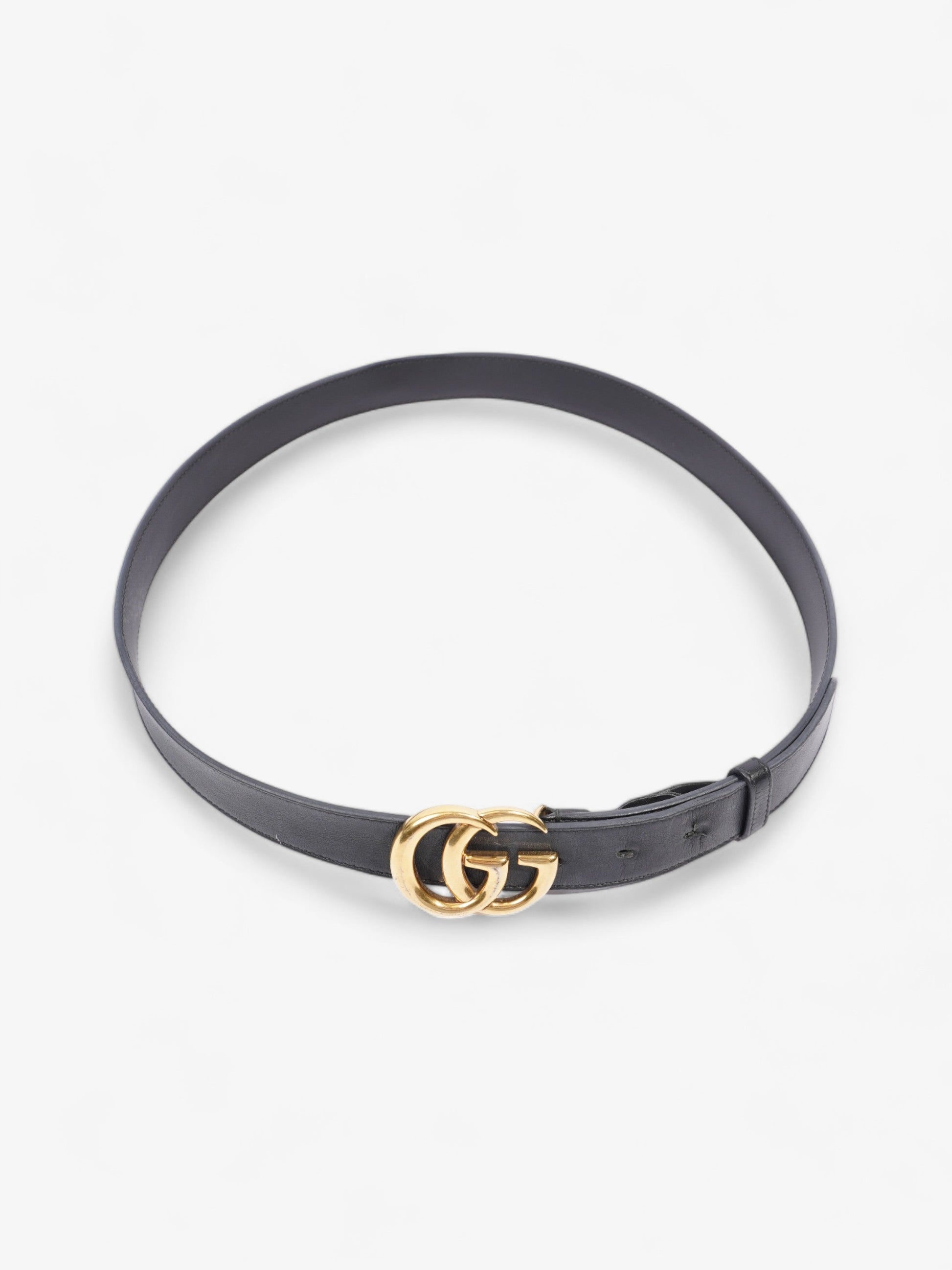 Gucci Marmont Belt Handbag Leather Black Accessory 90Cm 36