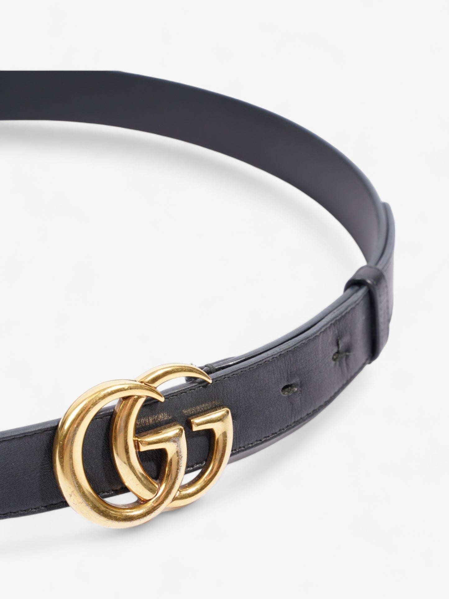 Gucci Marmont Belt Handbag Leather Black Accessory 90Cm 36