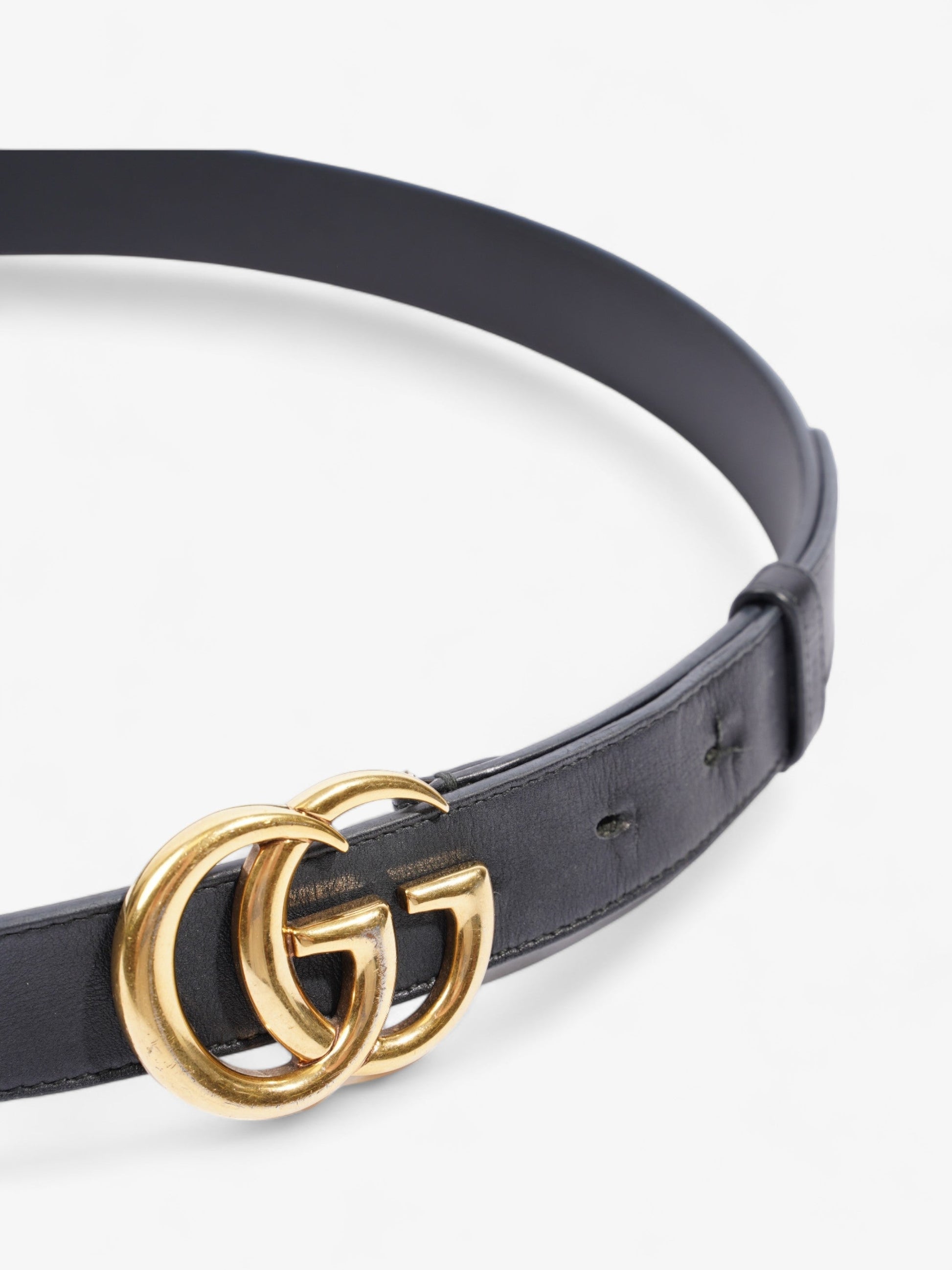 Gucci Marmont Belt Handbag Leather Black Accessory 90Cm 36