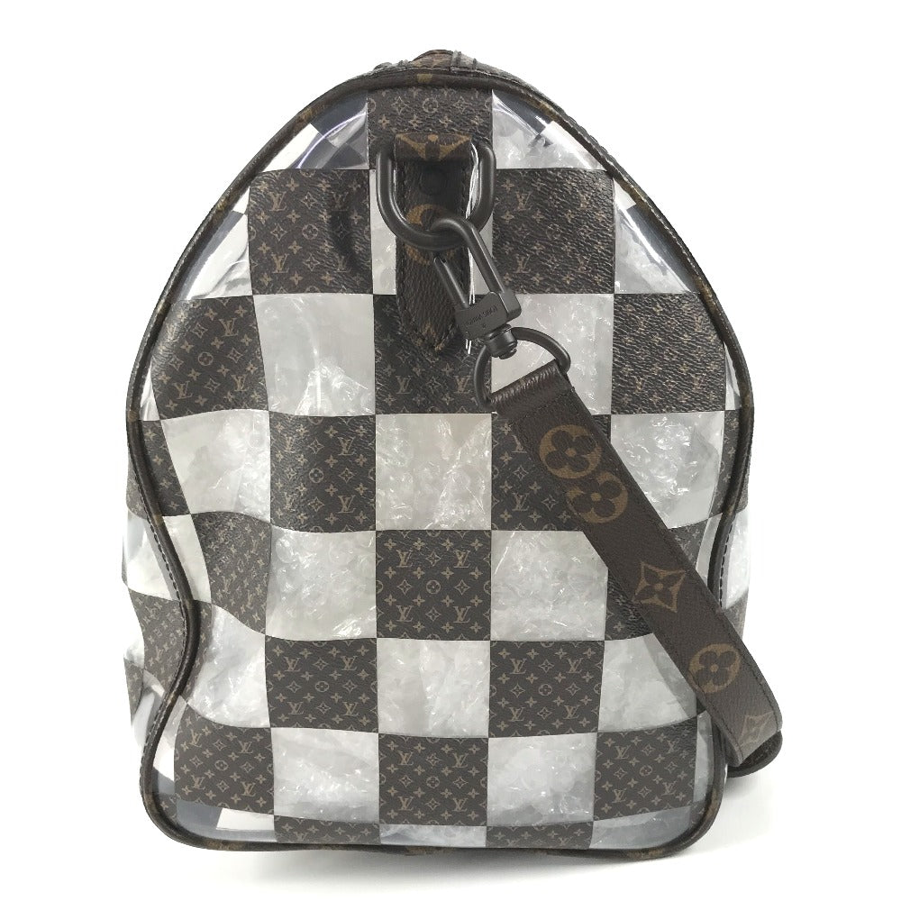 Louis Vuitton Boston Duffel M20864 Plastics chess Monogram Canvas Brown Travel Bag
