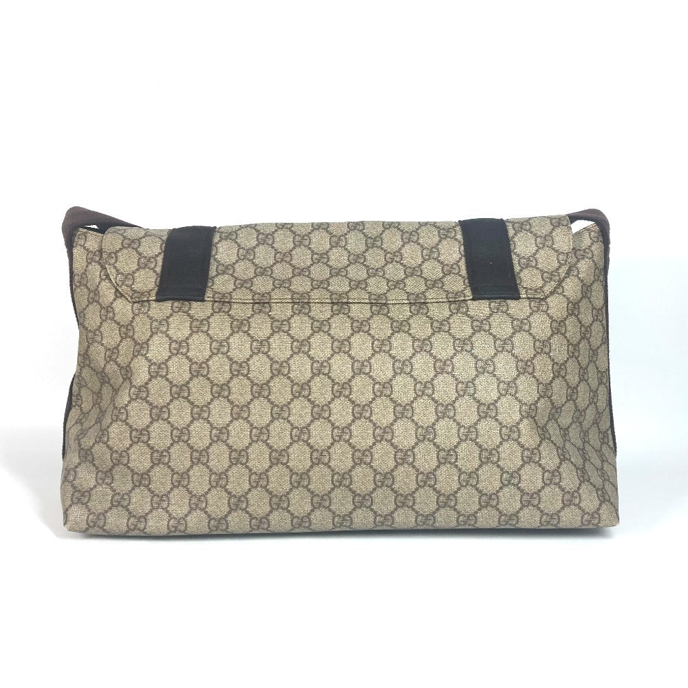 Gucci GG Supreme , GG Plus Leather Canvas Beige Flap Shoulder Bag