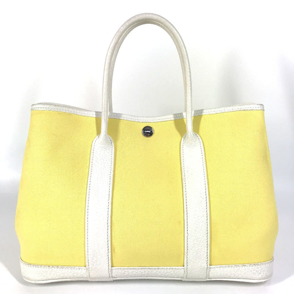 Hermes Handbag Toile Garden Party Tpm Garden Party Tpm Leather Yellow Travel Bag
