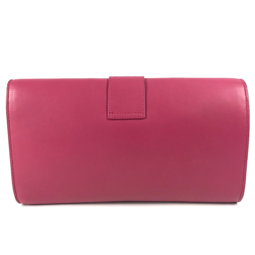 Saint Clutch Bag Line Flap Leather Pink