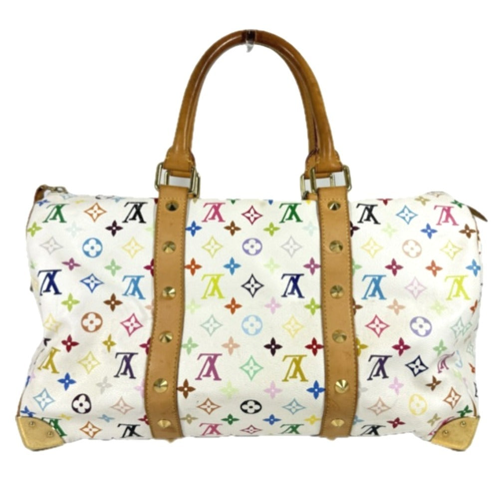 Louis Vuitton Boston Duffel M92641 Takashi Murakami Monogram Canvas White Multicolor Travel Bag