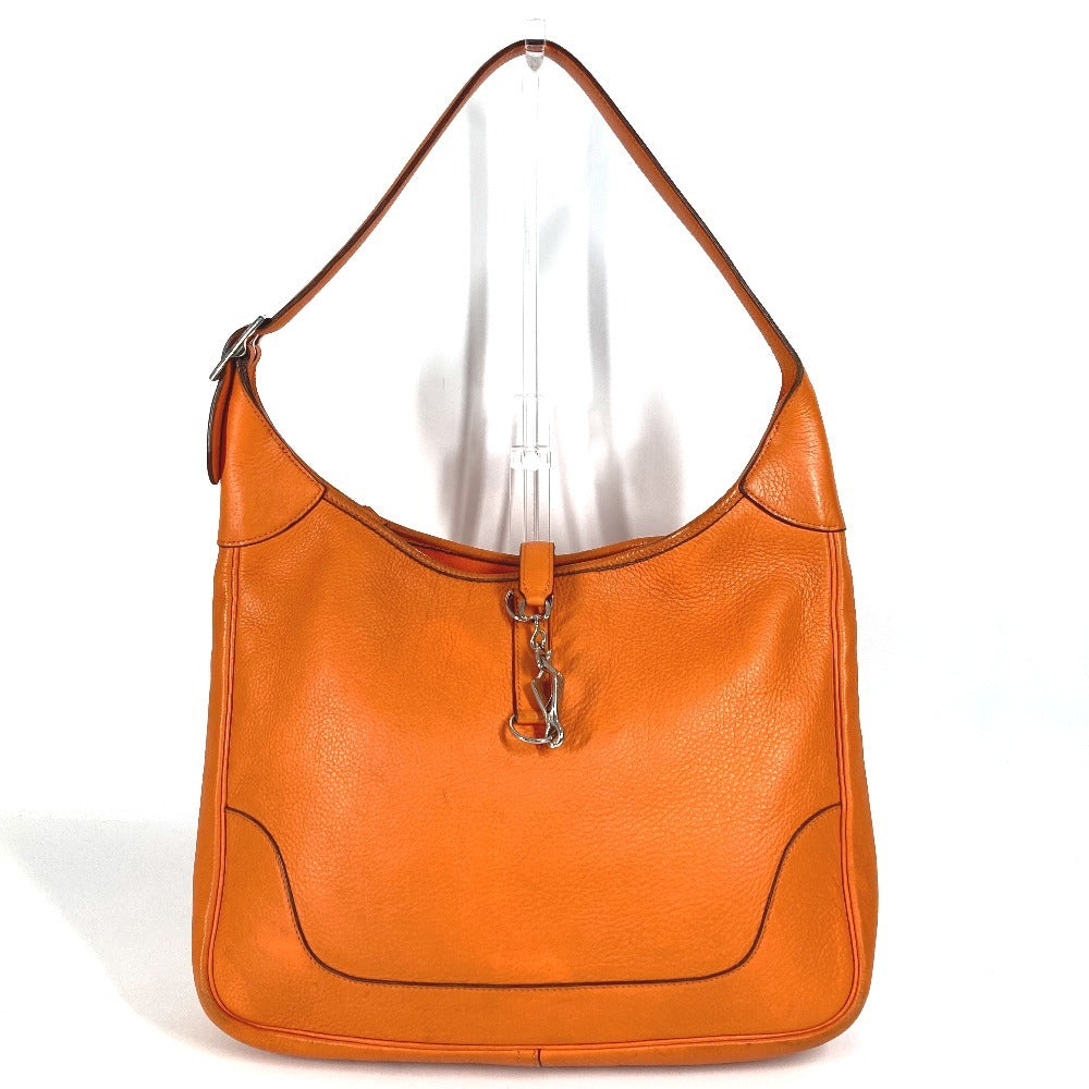 Hermes Shoulder Bag Trim Trim Leather Orange