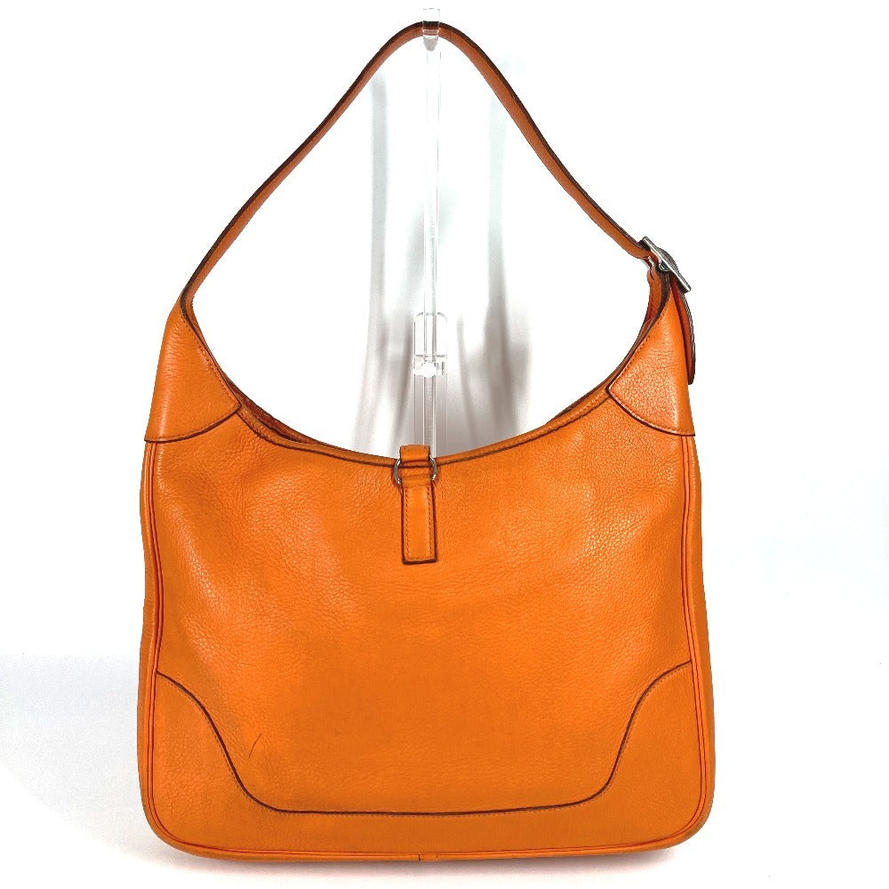 Shoulder Bag Orange Trim Trim Leather