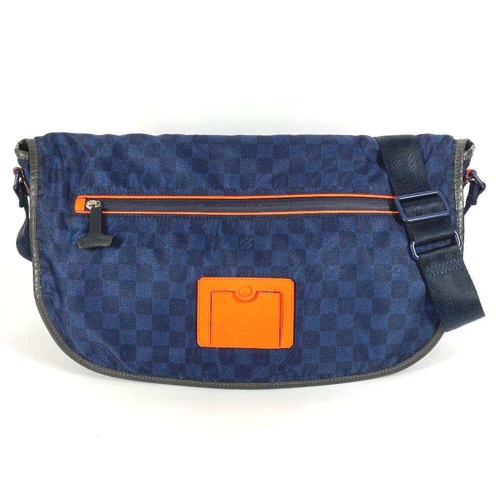 Louis Vuitton N41240 Damier Challenge Messenger Leather Nylon Navy Crossbody Bag