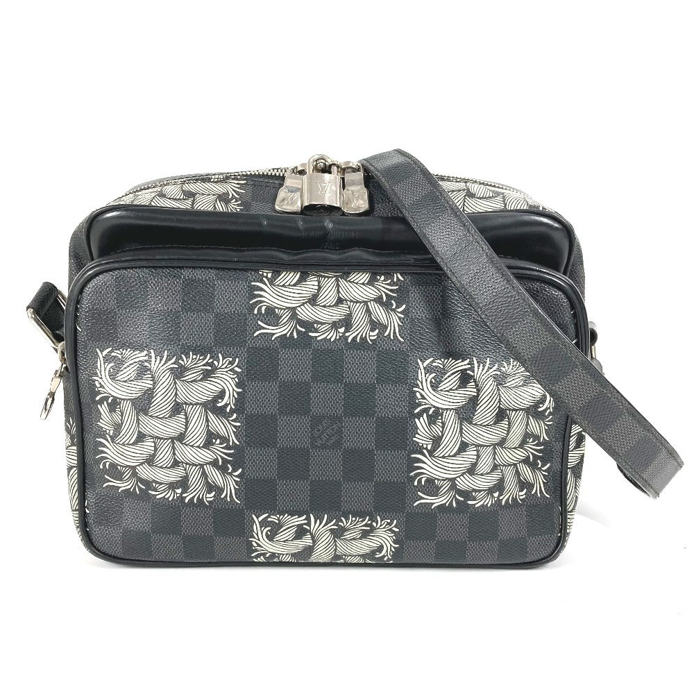 Louis Vuitton N41572 Damier Grafitto Damier Graphite Canvas Black Shoulder Bag