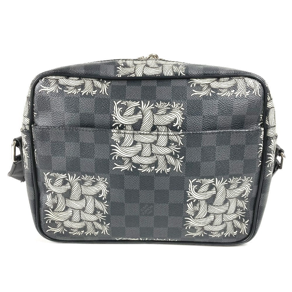 Louis Vuitton N41572 Damier Grafitto Damier Graphite Canvas Black Shoulder Bag