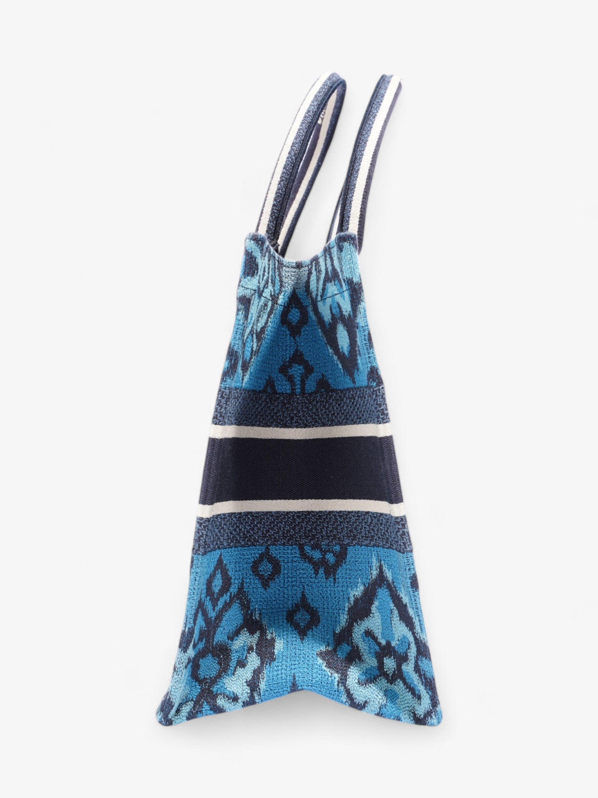 Dior Christian Book Tote Paisley Multicolour Canvas Blue Medium Tote Bag