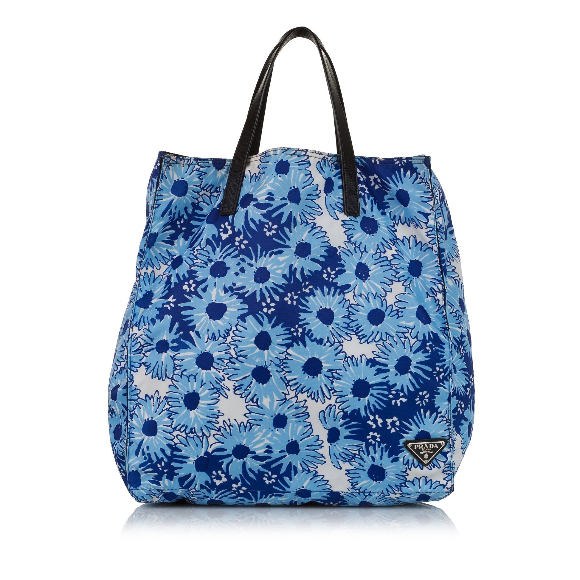 Prada Tessuto Stampato Tote Bag Blue Tote Bag 10