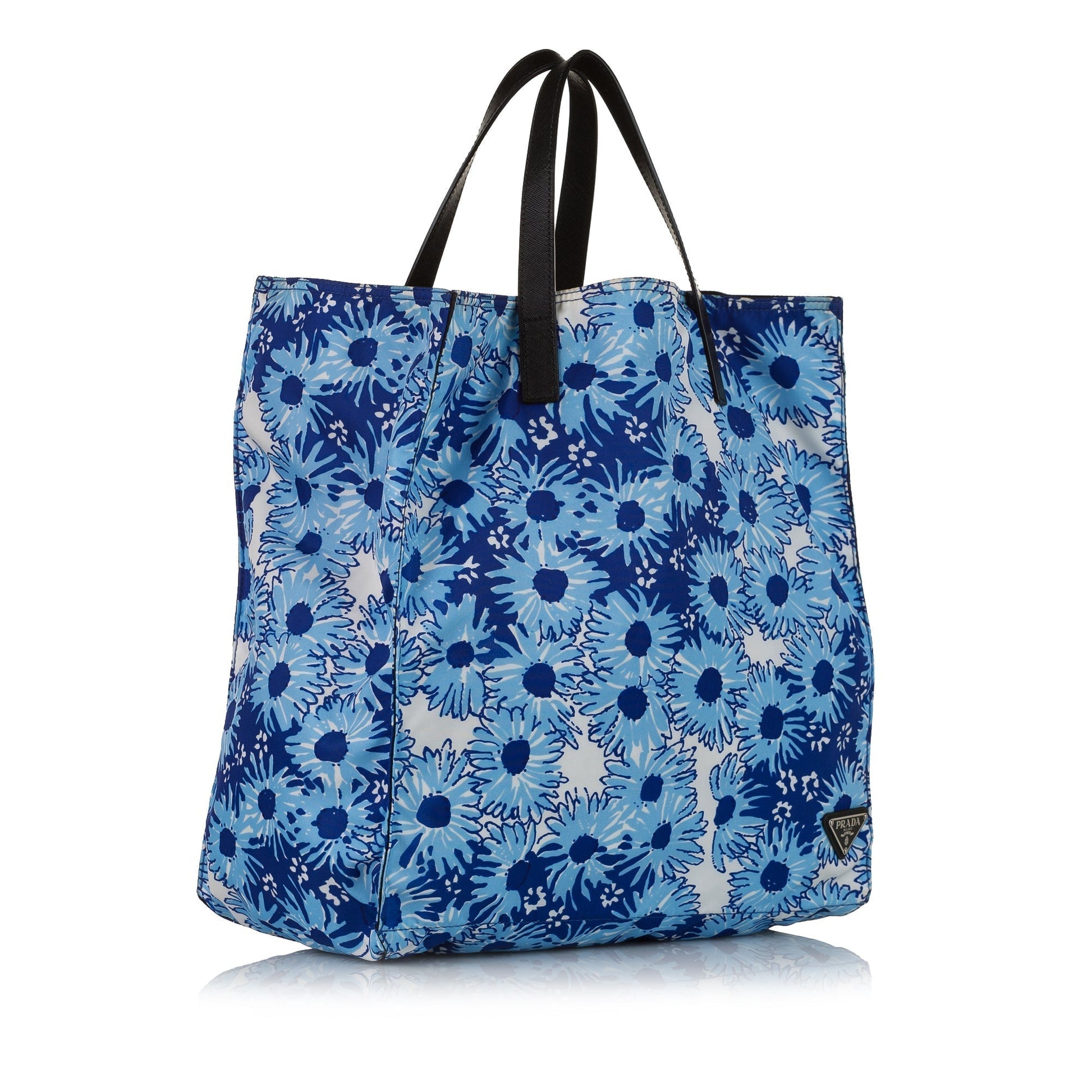 Prada Tessuto Stampato Tote Bag Blue