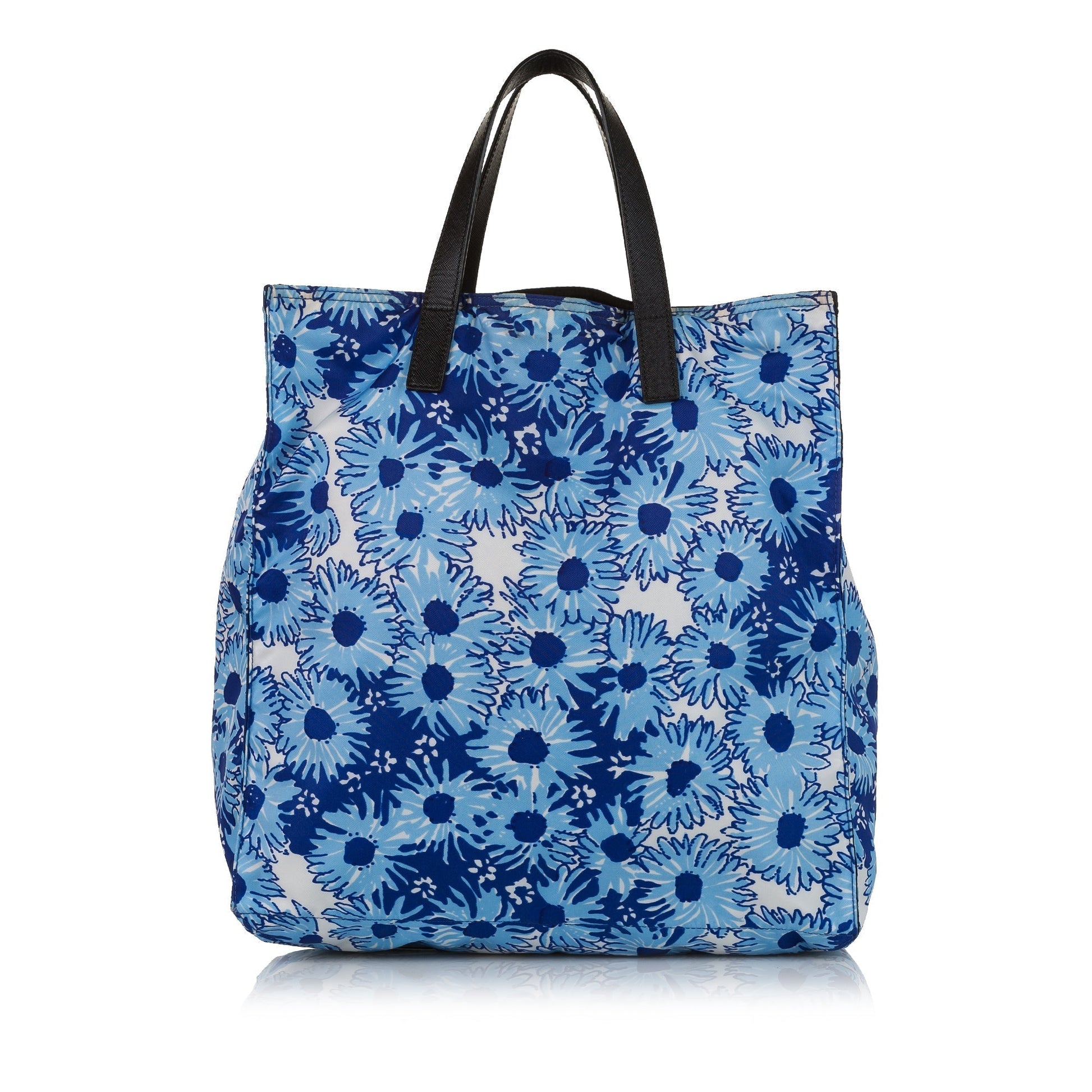 Prada Tessuto Stampato Tote Bag Blue
