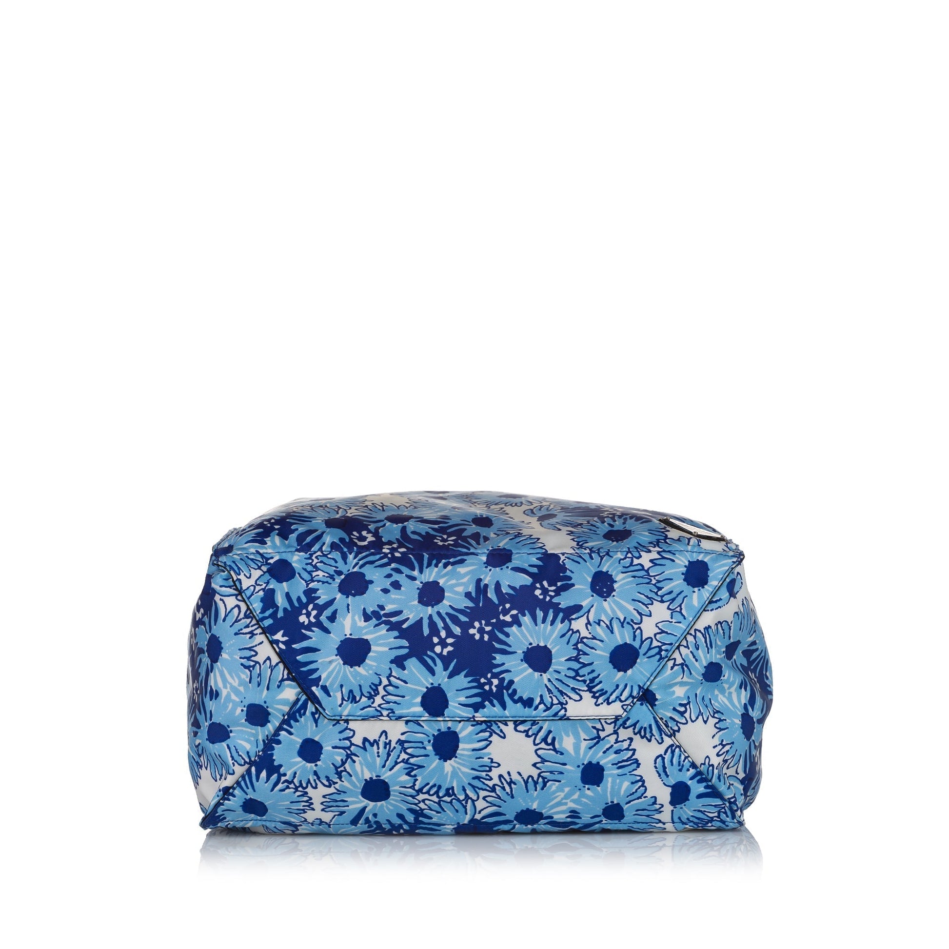 Prada Tessuto Stampato Tote Bag Blue Tote Bag 10
