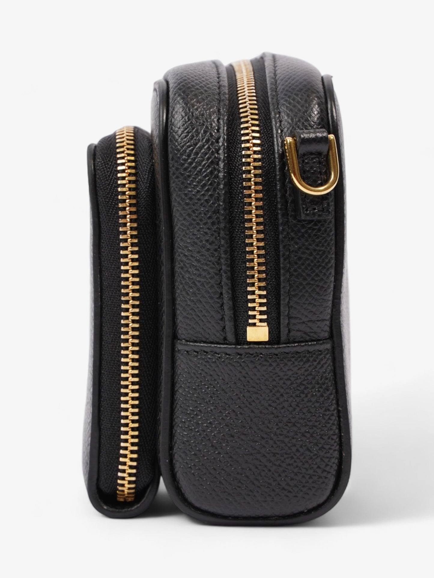 Dior Christian Caro Double Pouch Bag Leather Black Crossbody Bag