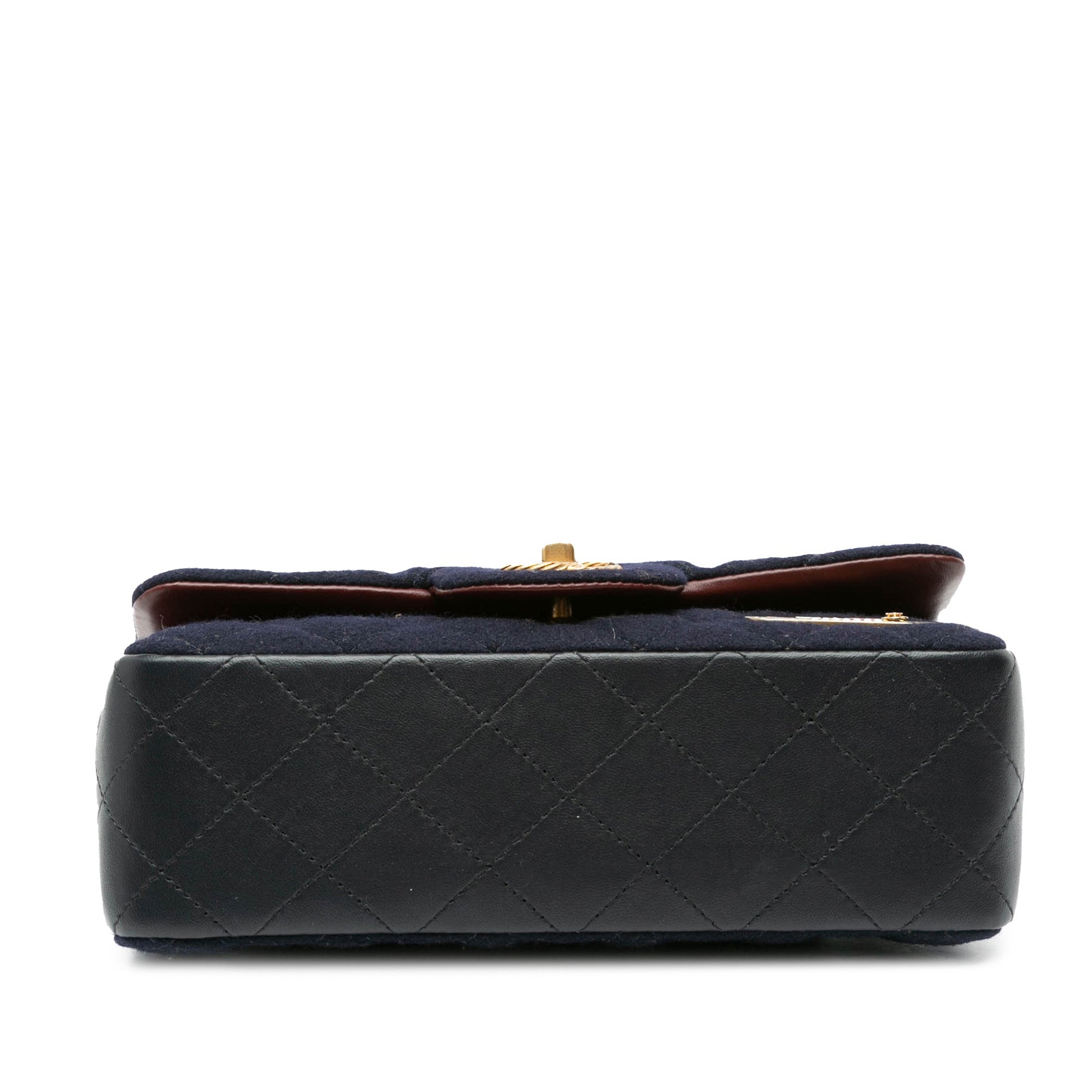 Blue Chanel Mini Rectangular Classic Jersey Sailor Single Flap Crossbody Bag