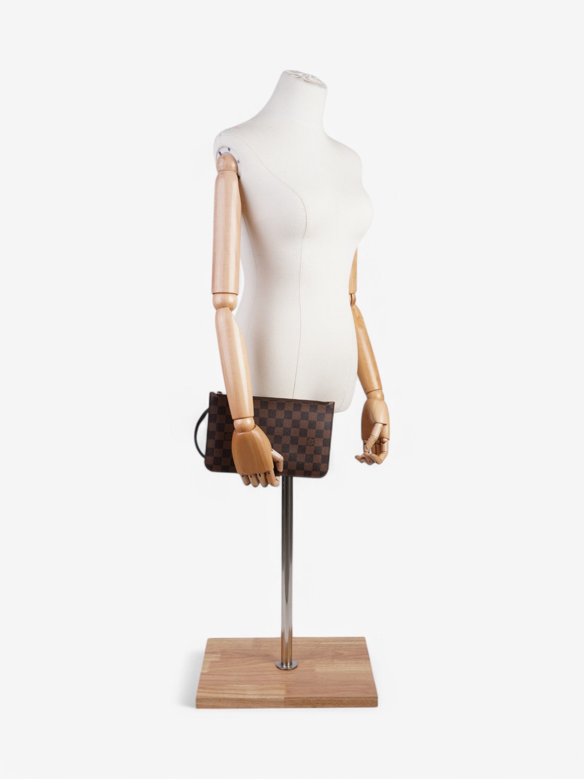 Louis Vuitton Neverfull Pochette Ebene Coated Damier Canvas Coated Canvas Apparel