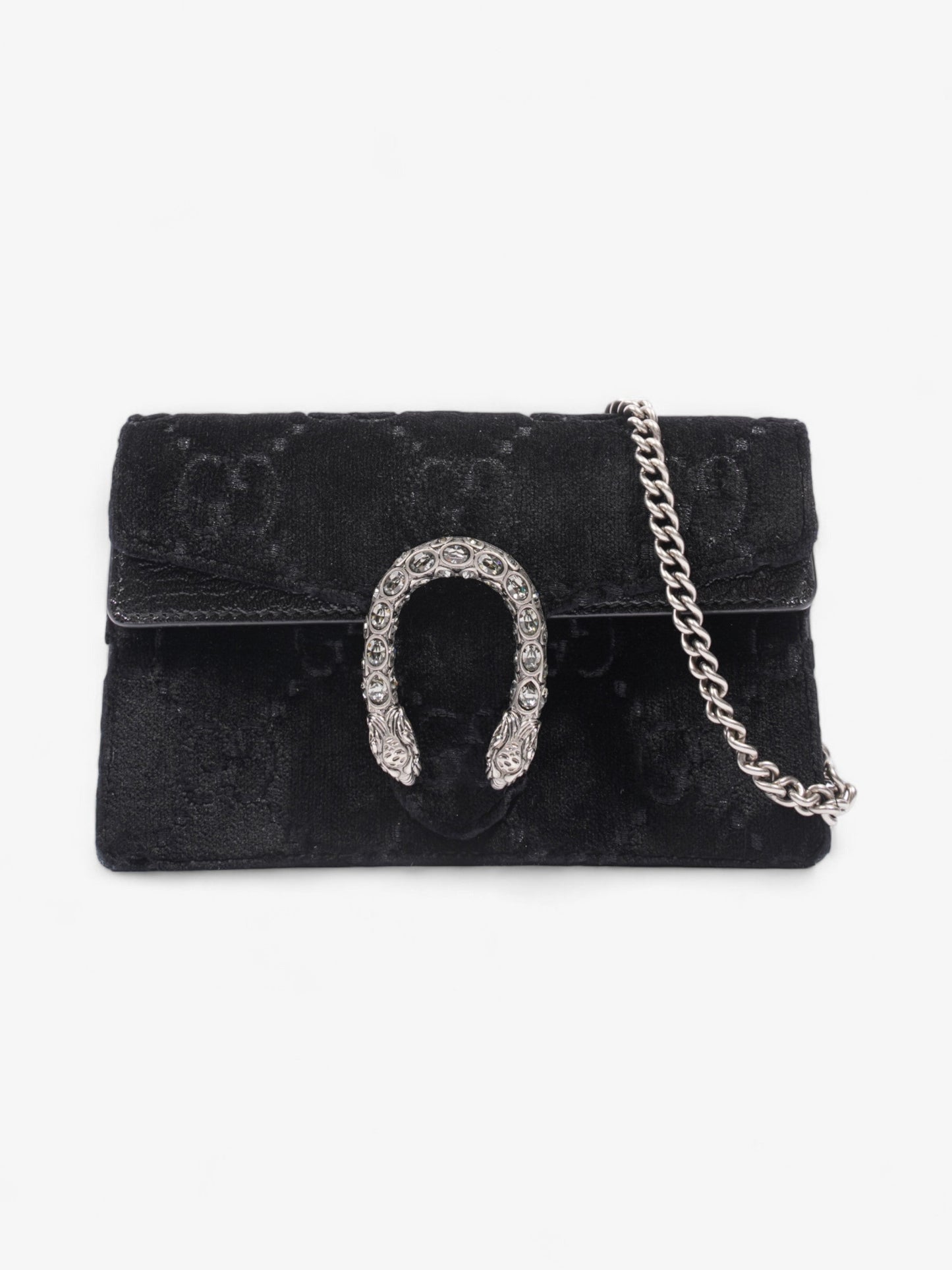 Gucci Dionysus Velvet Super Crossbody Bag Black Mini