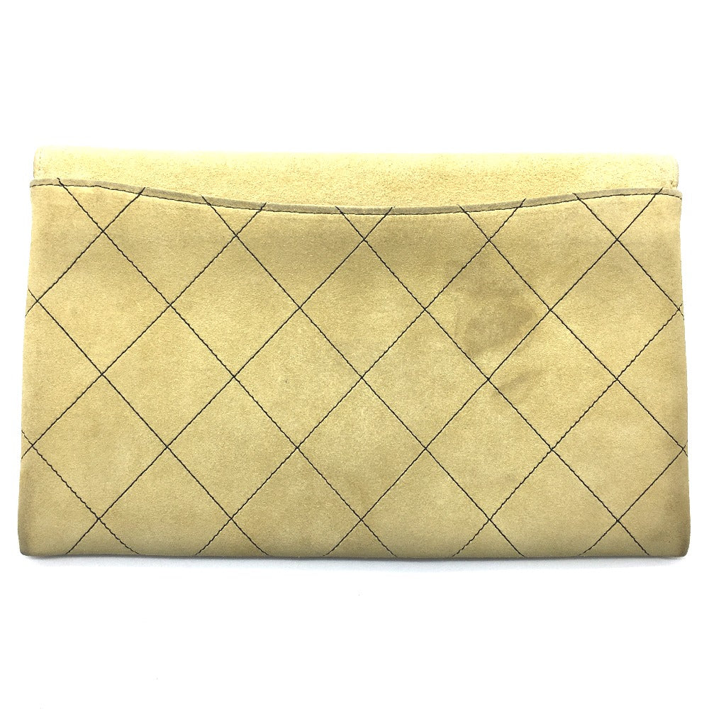 Chanel suede x Gold Beige Shoulder Bag