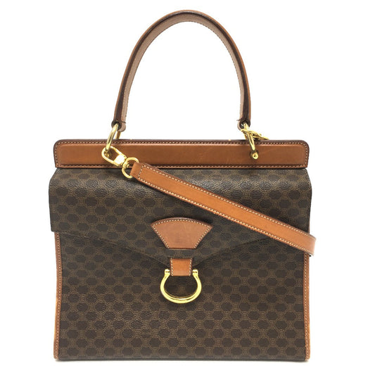 Shoulder Bag Pvc Macadam One Handle Women Leather Brown